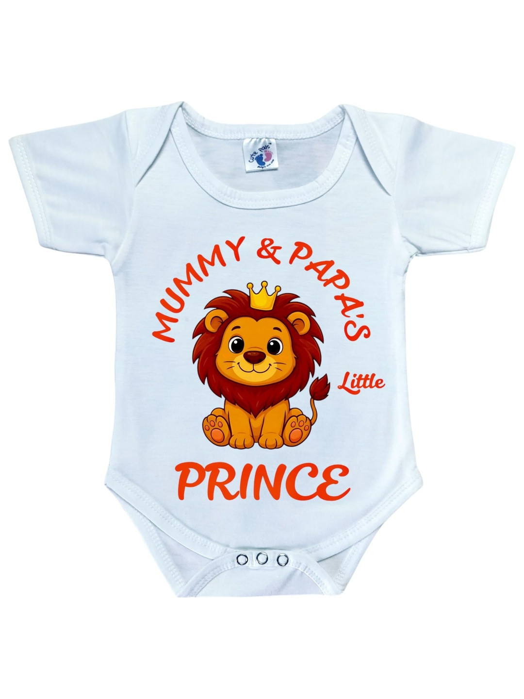 Cute Pals Infants Mummy Papas Little Prince Printed Cotton Bodysuit
