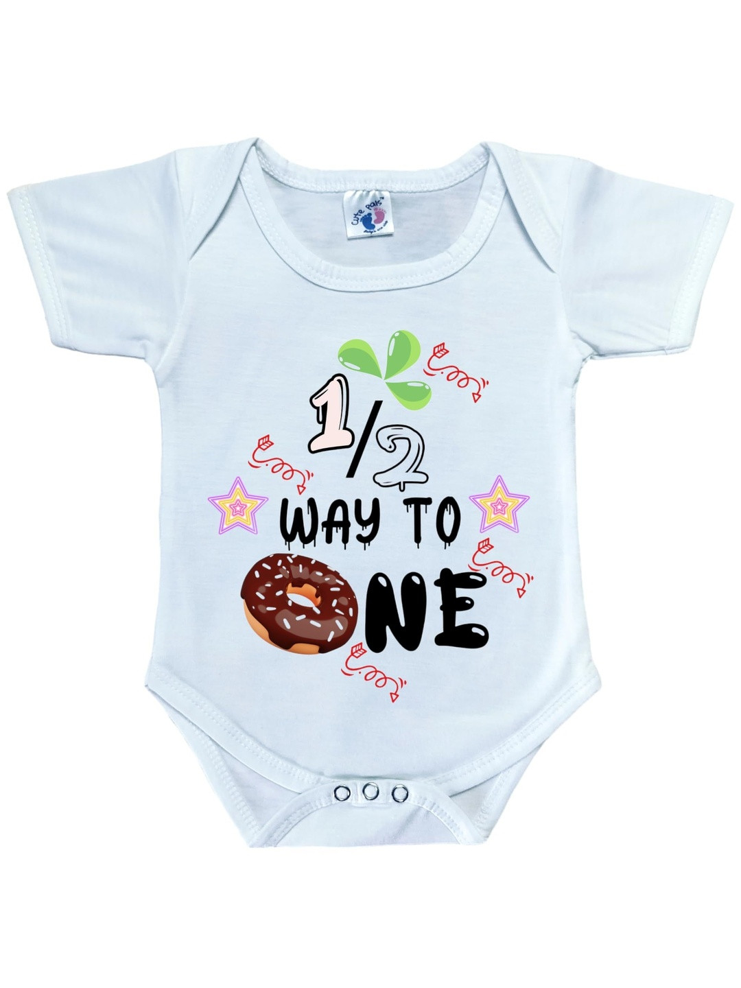 Cute Pals Infants Monthly Milestone 6 Months Birthday Printed Cotton Bodysuit