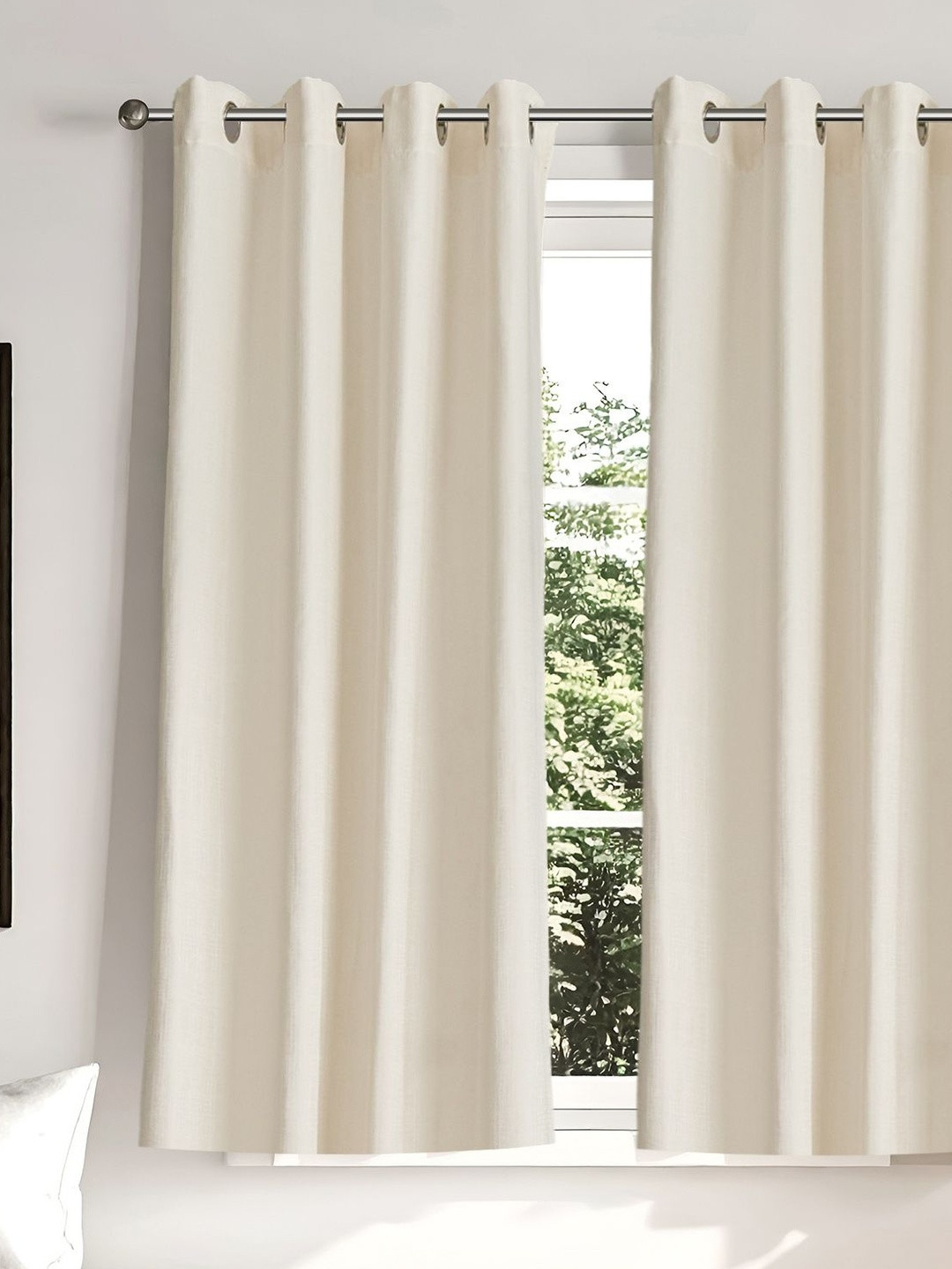 Home Centre Glimmer luxe Adreine Off White 2 Pieces Jacquard Window Curtains