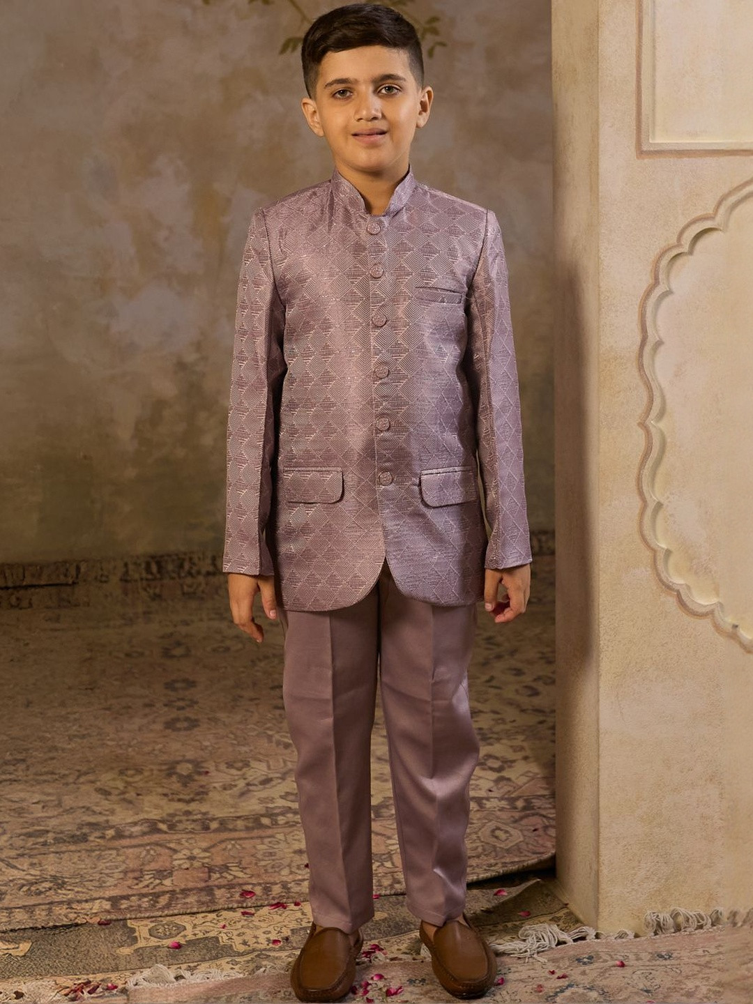 Aj DEZInES Boys Embroidered Sherwani Set
