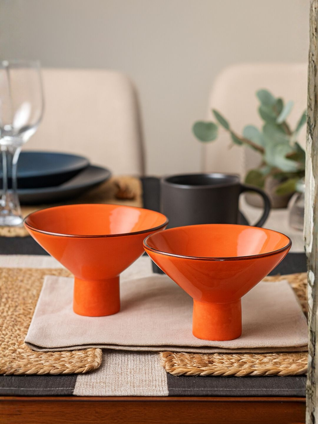 SMOKEY COCKTAIL Pack of 2 Handcrafted Ceramic Food Platter