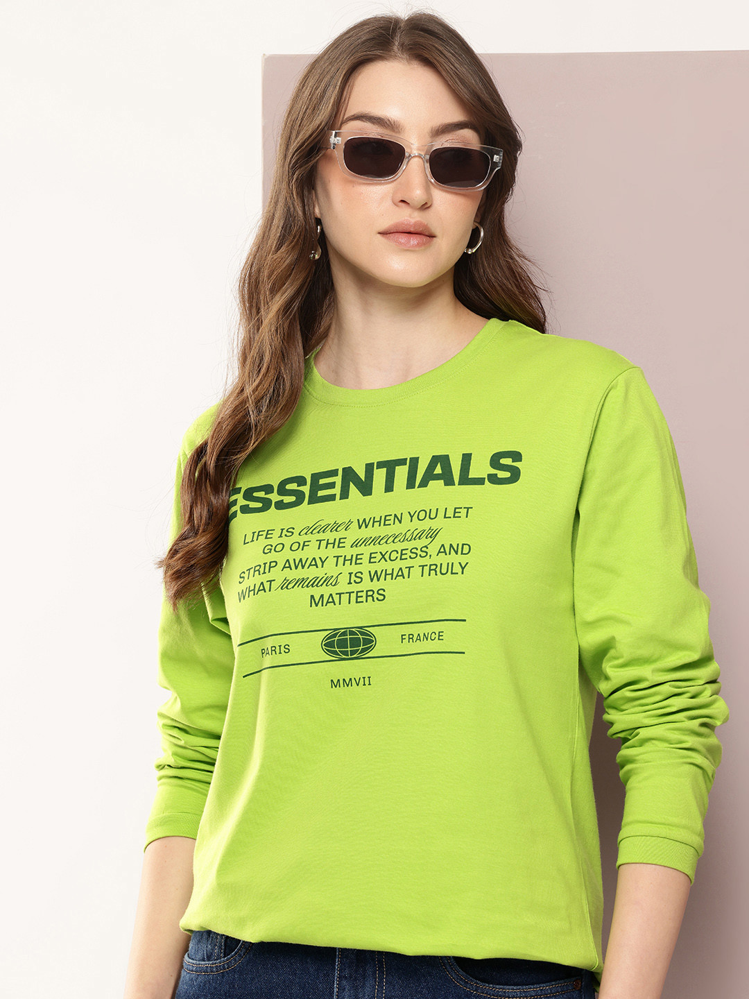 DILLINGER Womens Oversized Long Sleeve Printed T-shirts