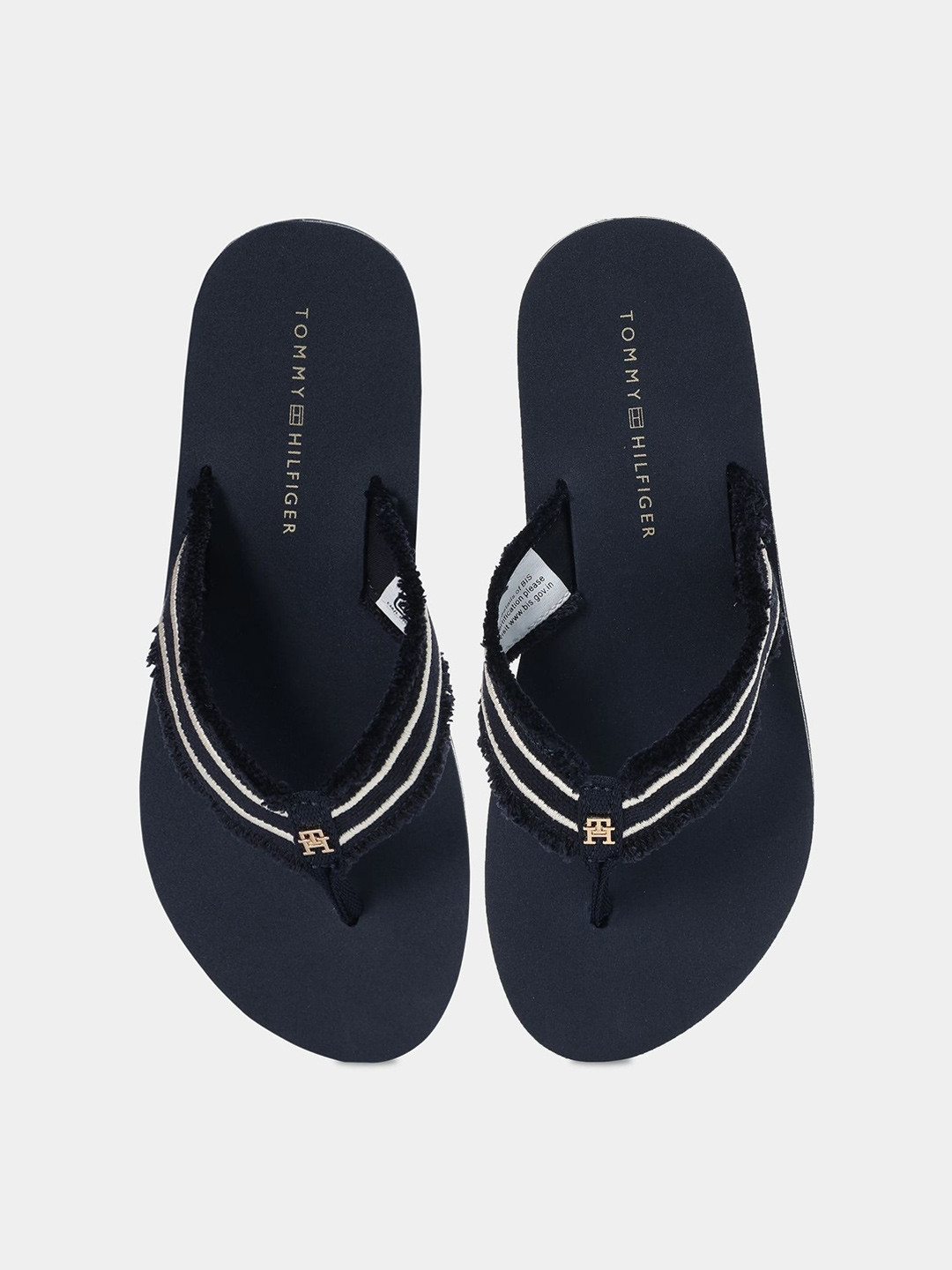 Tommy Hilfiger Striped Synthetic Thong Flip-Flops