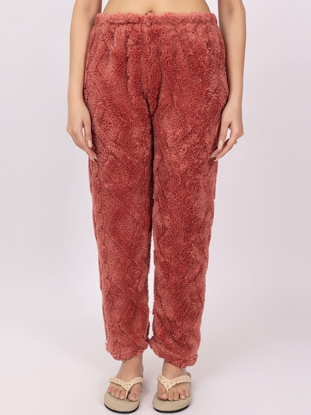 RG BY S.S. Clothing Women Self Design Woollen Straight-Leg Lounge Pants