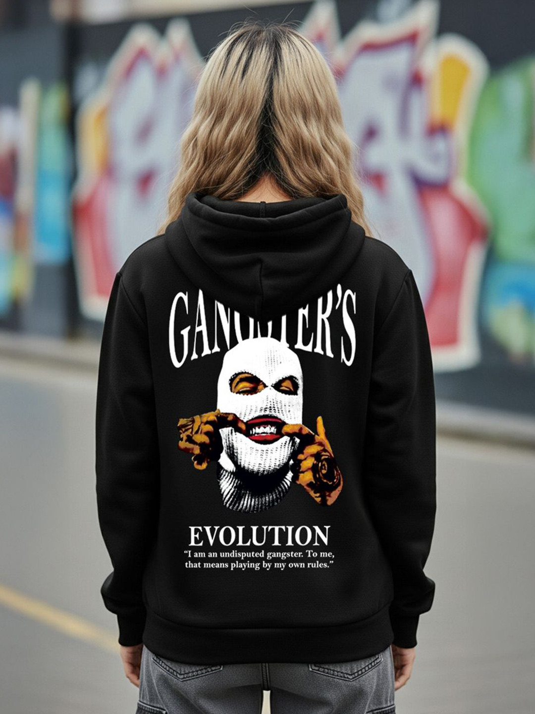 Gangster's Paradise Women Typography Hooded Sweatshirt