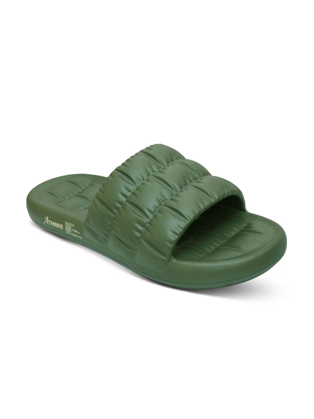 Athree Men Self Design Lightweight Sliders With Anti Skid Feature