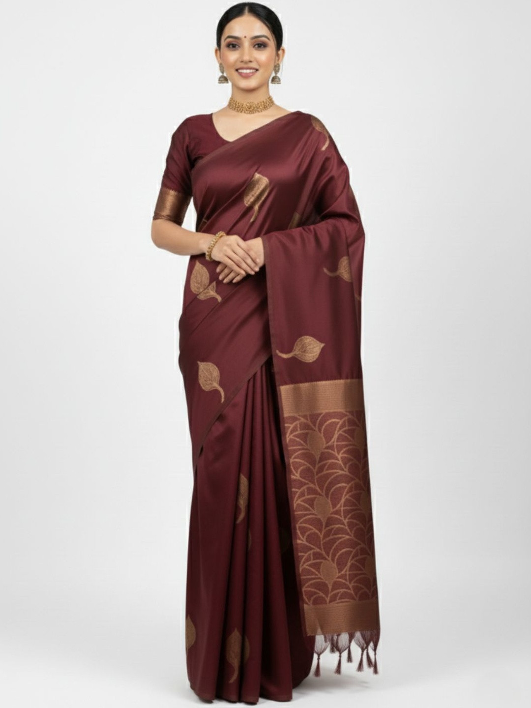 THE WEAVERS SHOP BY RAAVI Ethnic Motifs Art Silk Handloom Banarasi Saree