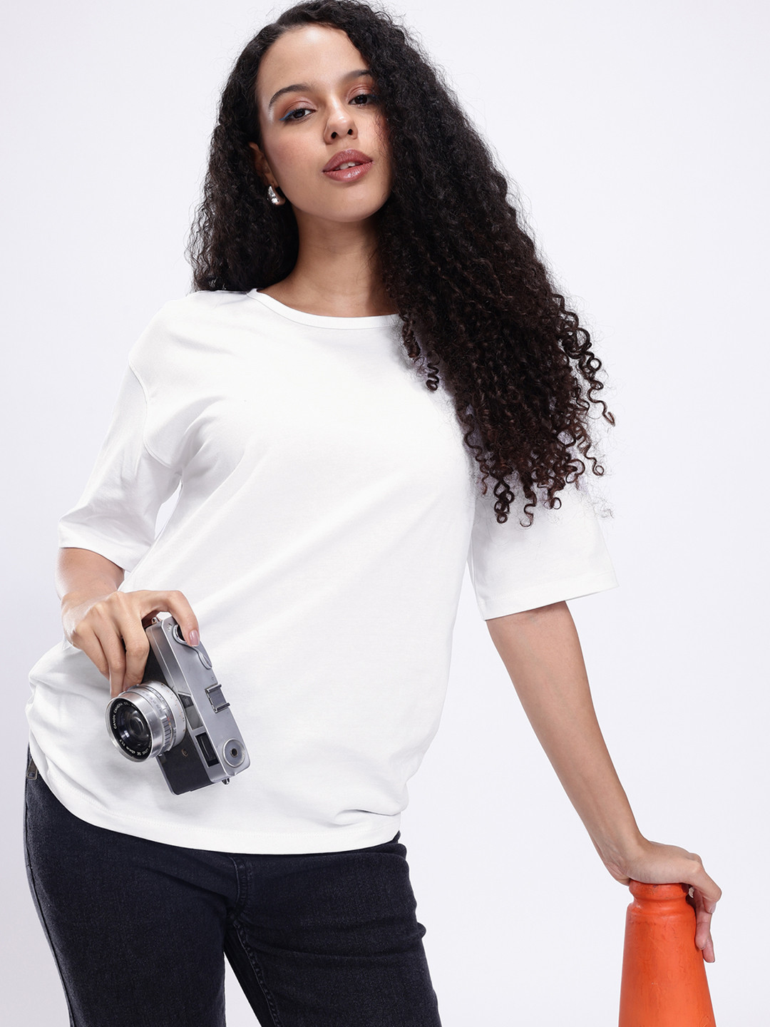 Kook N Keech Drop-Shoulder Sleeves Pure Cotton Oversized T-shirt