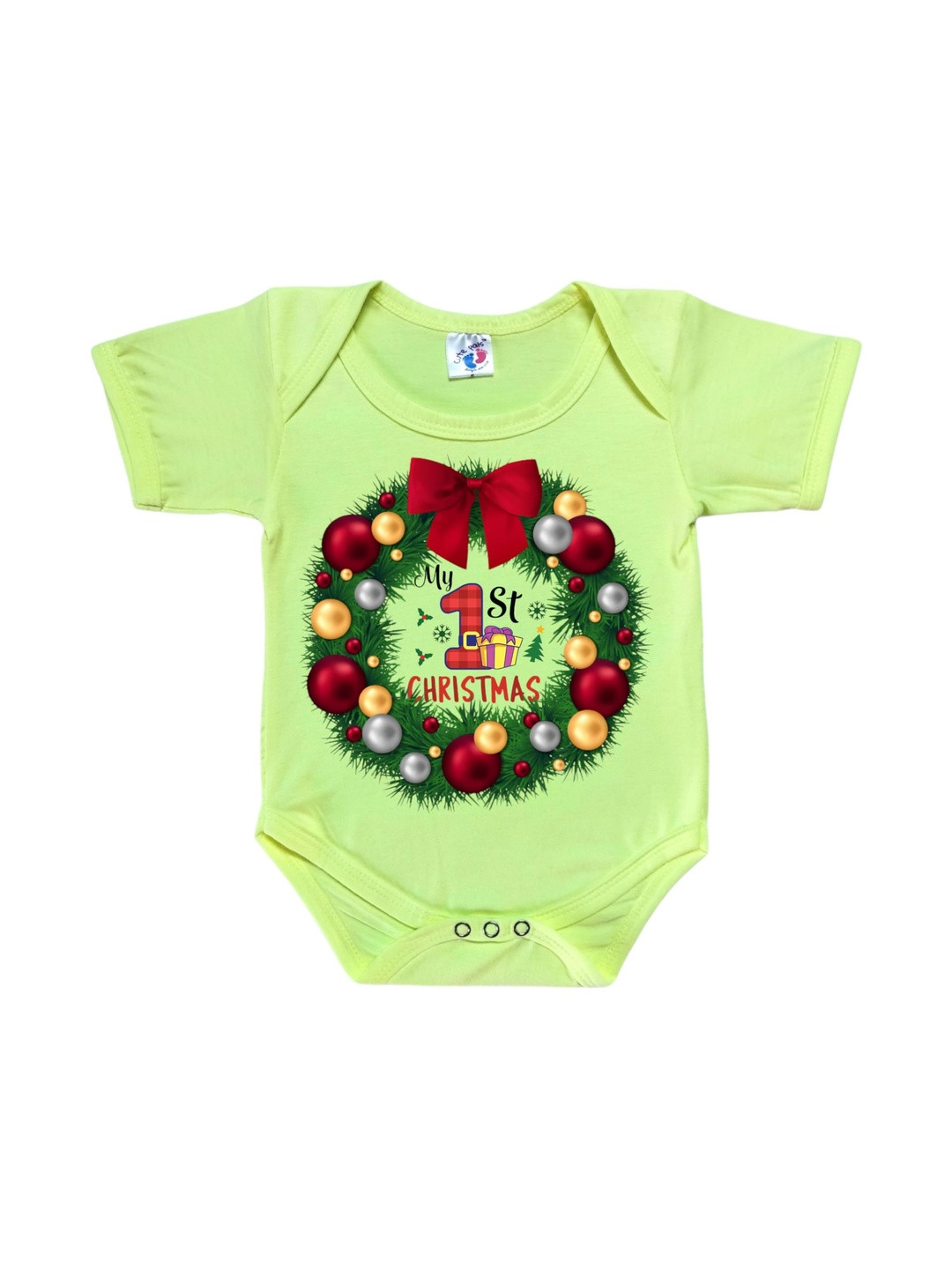 Cute Pals Infants My First Merry Christmas Printed Cotton Bodysuit