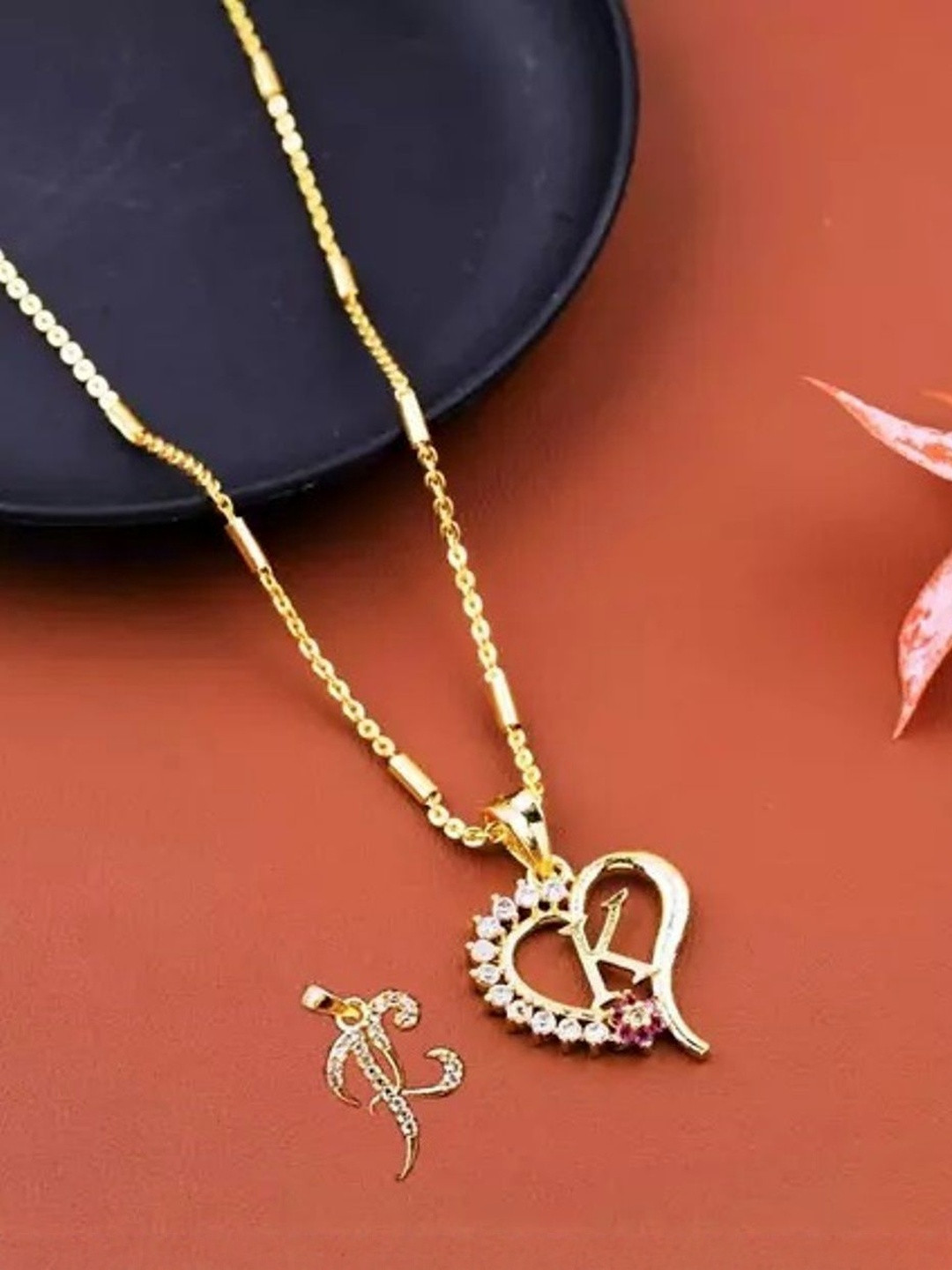 Laksh Enterprise Woman Heart Shaped Pendants with Chains