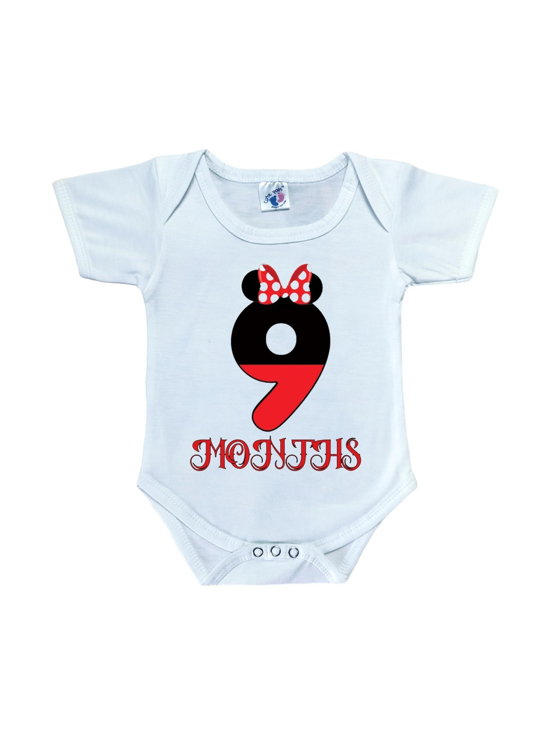Cute Pals Infants Printed Cotton Monthly Milestone Nine Month Birthday Bodysuit