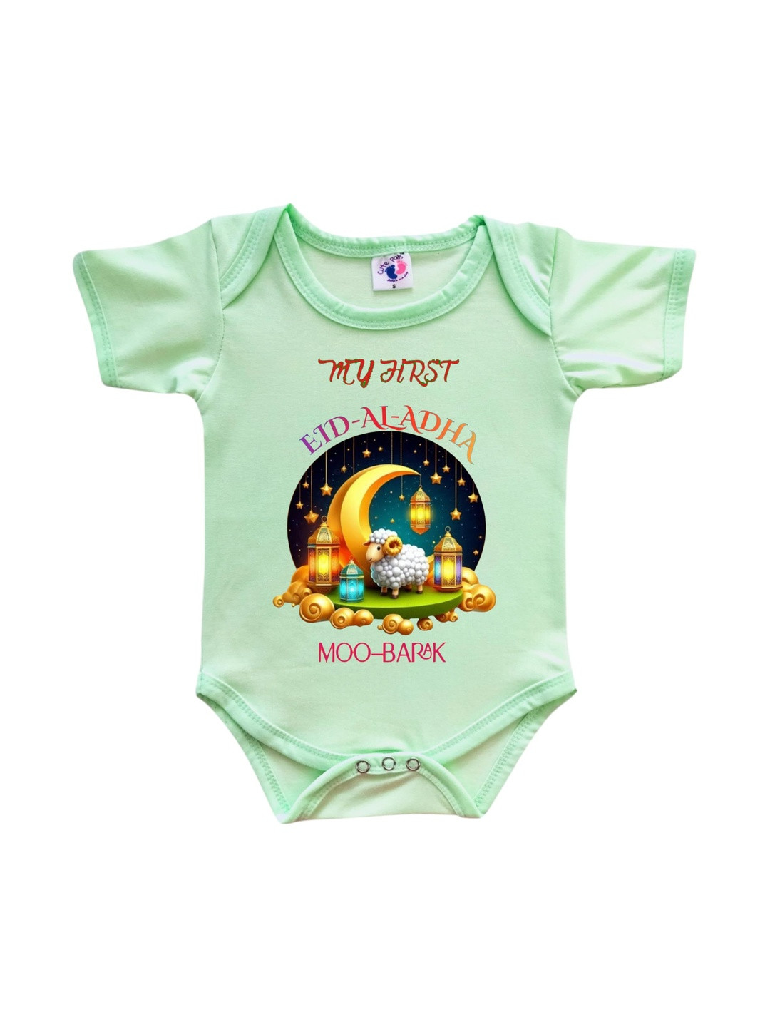 Cute Pals Infants My First Bakri Eid Printed Cotton Bodysuit