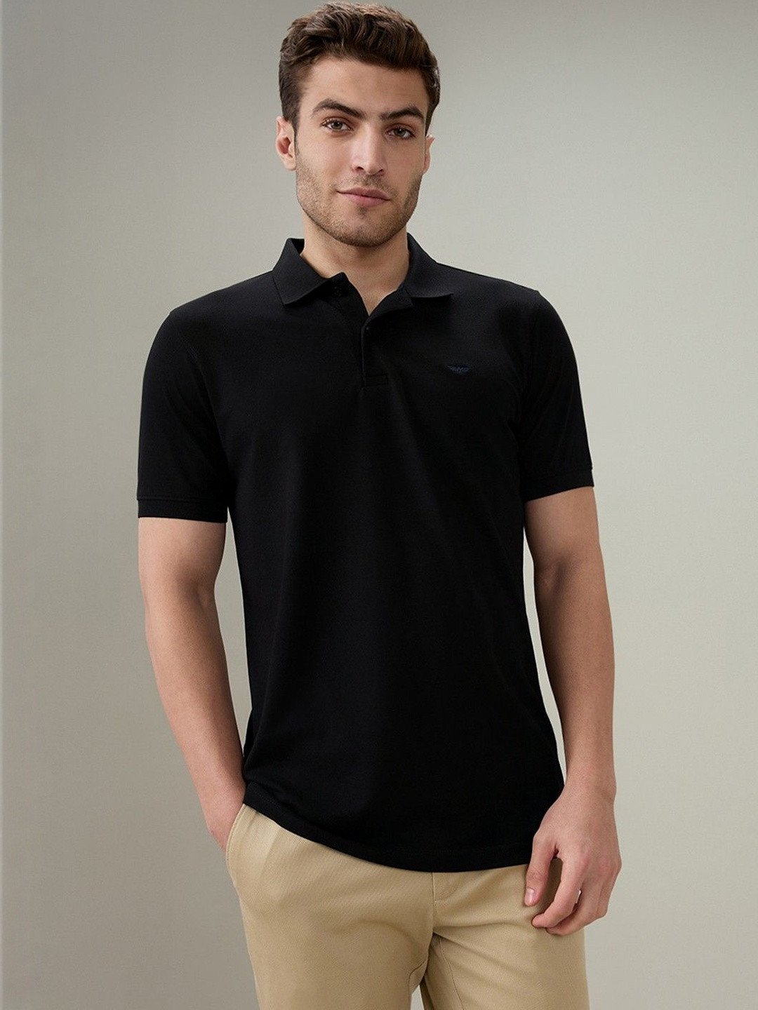 Park Avenue Men Brand Logo Polo Collar Slim Fit T-shirt
