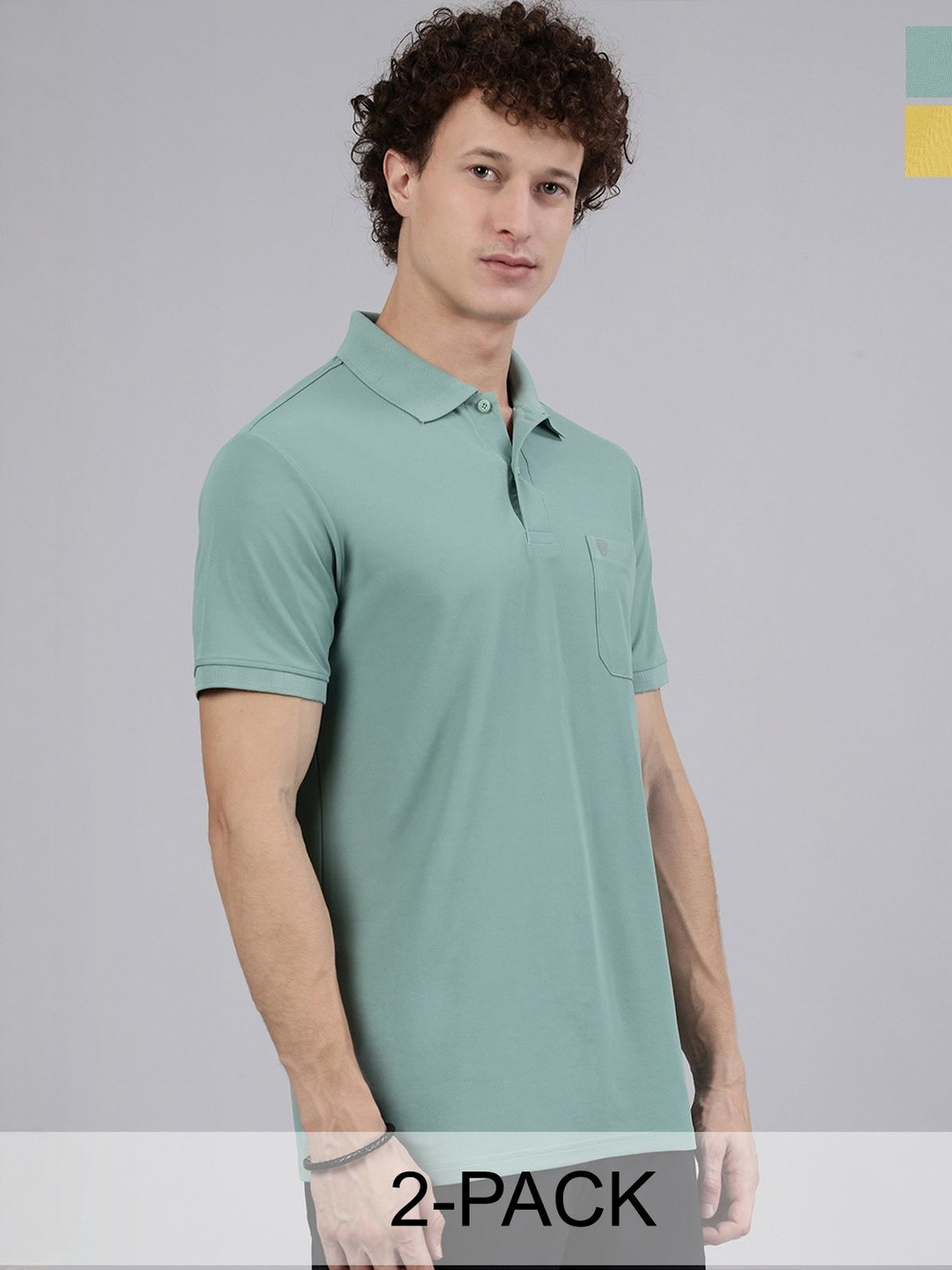 Lux Cozi Men Pack Of 2 Polo Neck Short Sleeves Lounge Tshirts