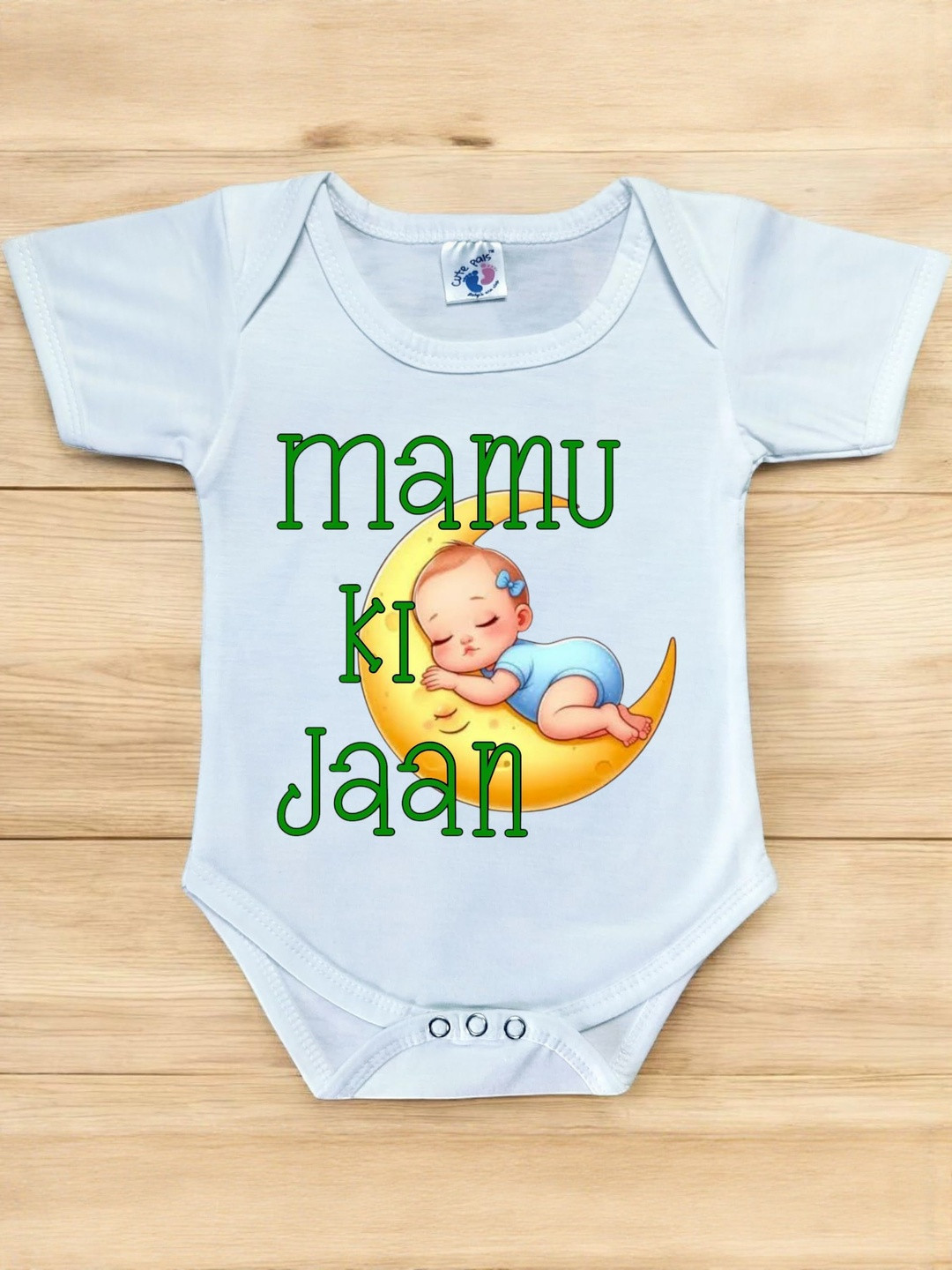 Cute Pals Infants Mamu Ki Jaan Printed Cotton Bodysuit