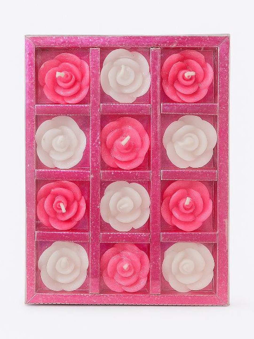 POOKIEMOON White & Pink Pack Of 12 Candles