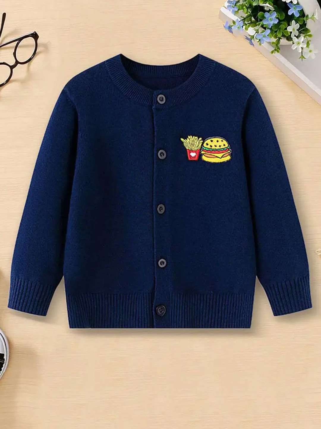 YK Girls Embroidered Cardigan Sweater