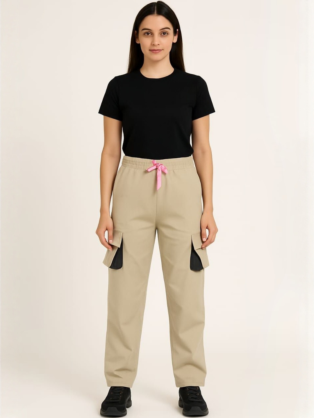 BALDRIC Women Mid-Rise Regular Fit Cotton Cargos