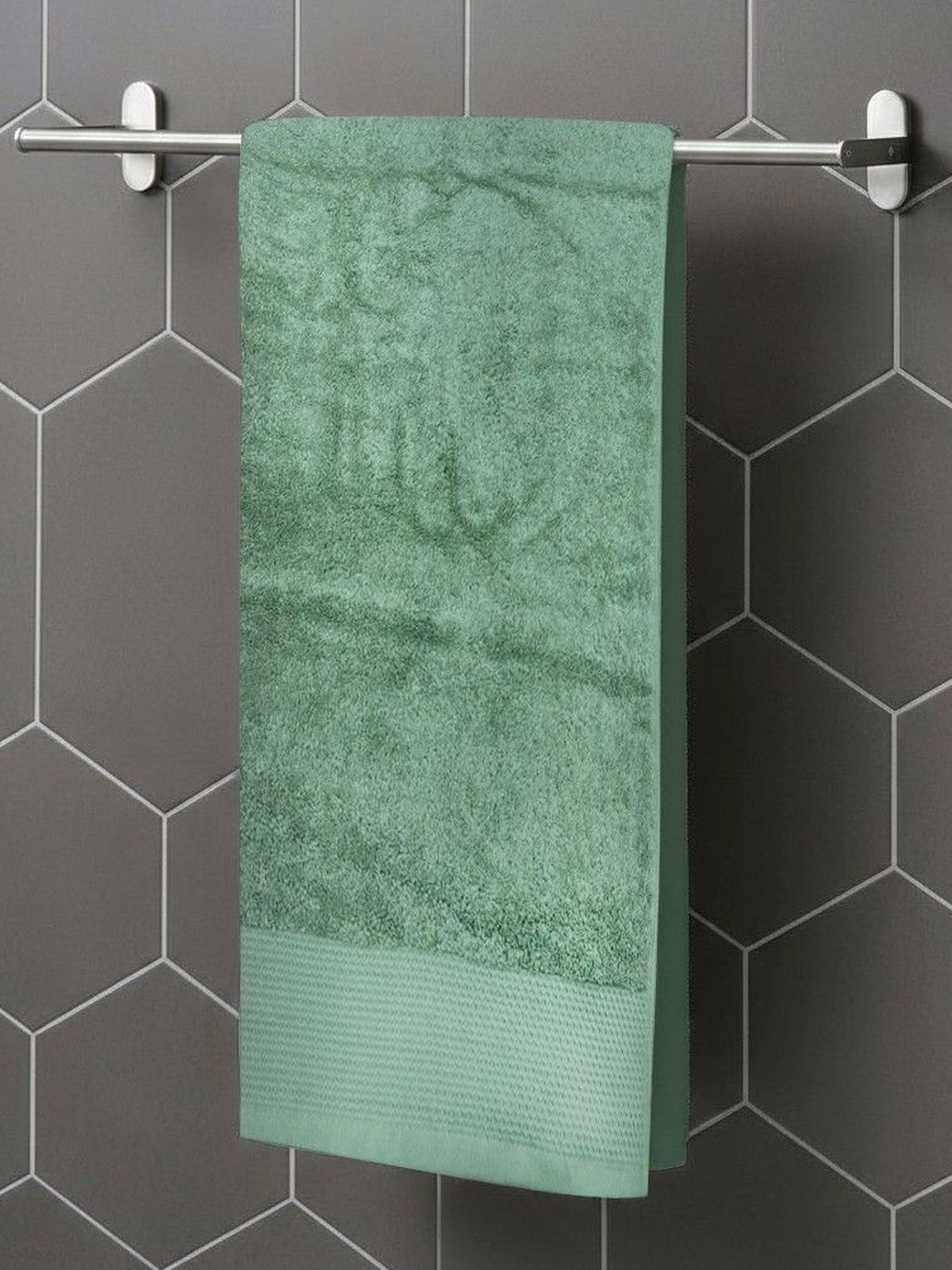 Ackross Green Cotton 650 GSM Quick Dry Bath Towel