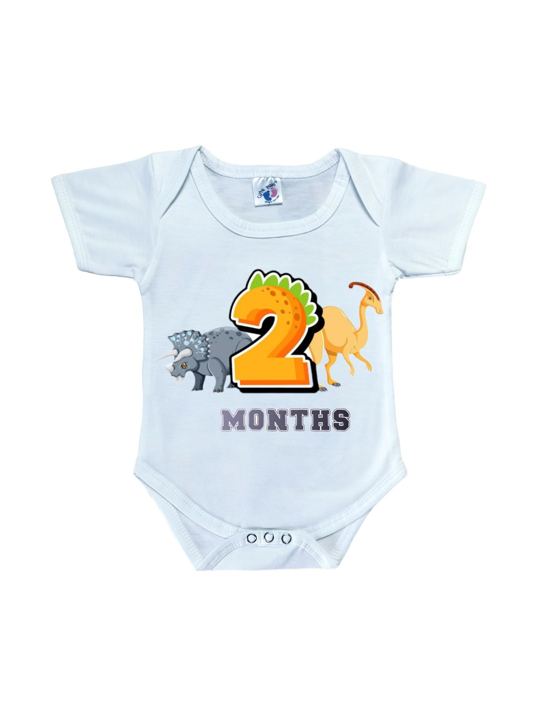Cute Pals Infants Monthly Milestone 2 Month Birthday Printed Cotton Bodysuit