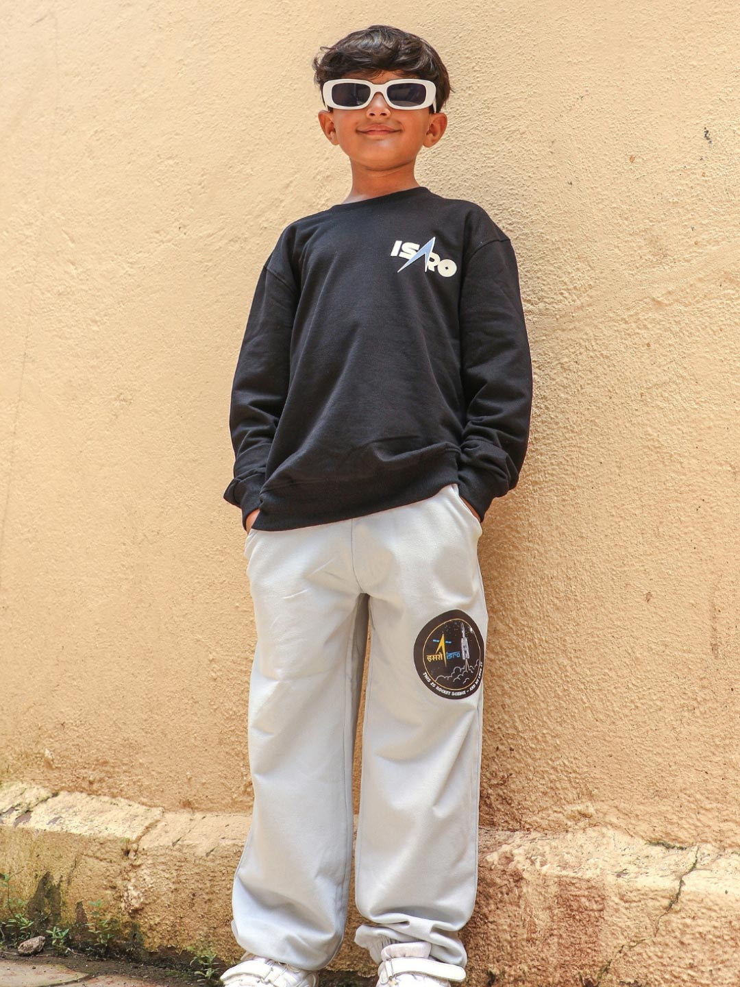 Nap Chief Kids ISRO Printed Pure Cotton Sweatshirt WIth Joggers
