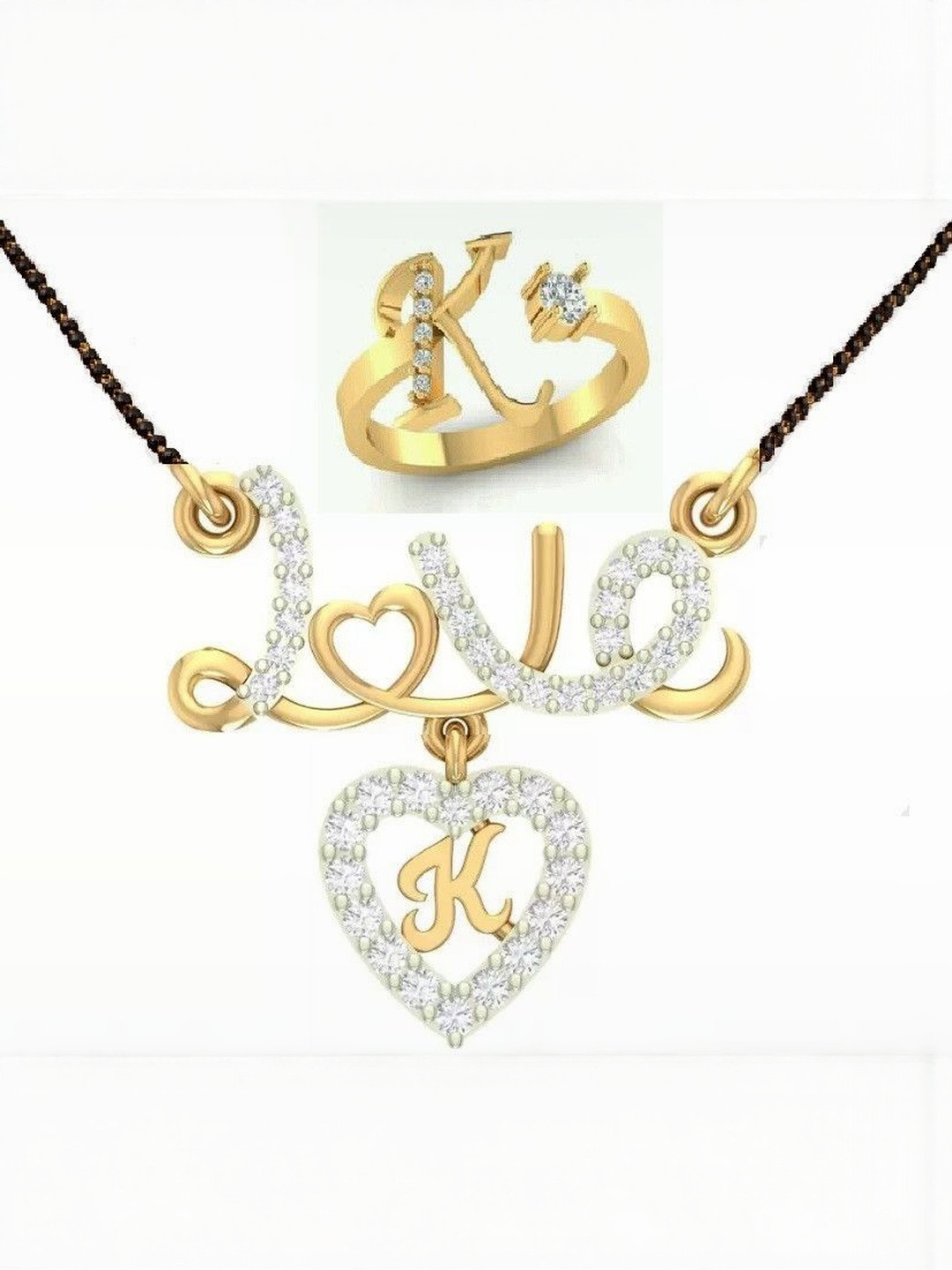 Laksh Enterprise Women Brass Necklace and Ring Jewellery Set