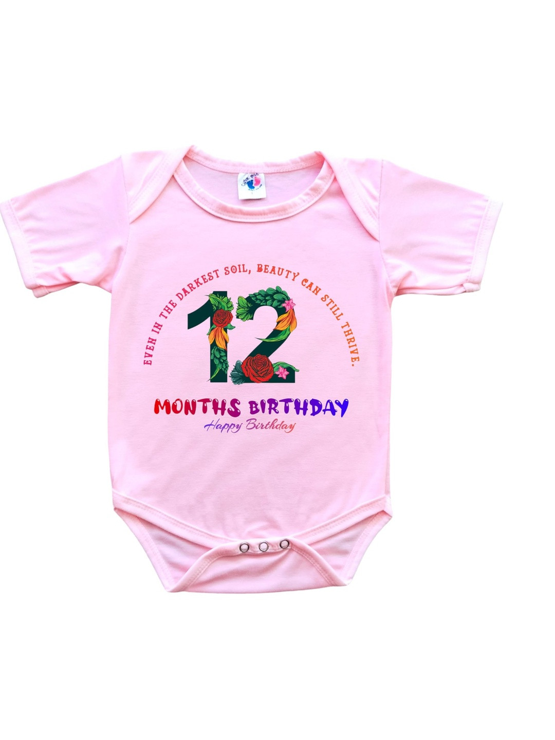 Cute Pals Infants Monthly Milestone 1 Year Birthday Printed Cotton Bodysuit