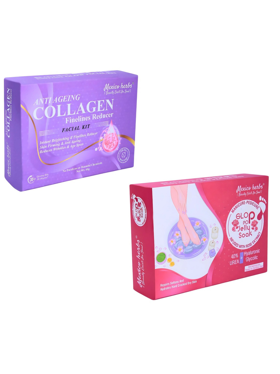 Mexico herbs Set Of 2 Glop Pop & Collagen Facial Kit For Skin Nourishing - 60 g Each