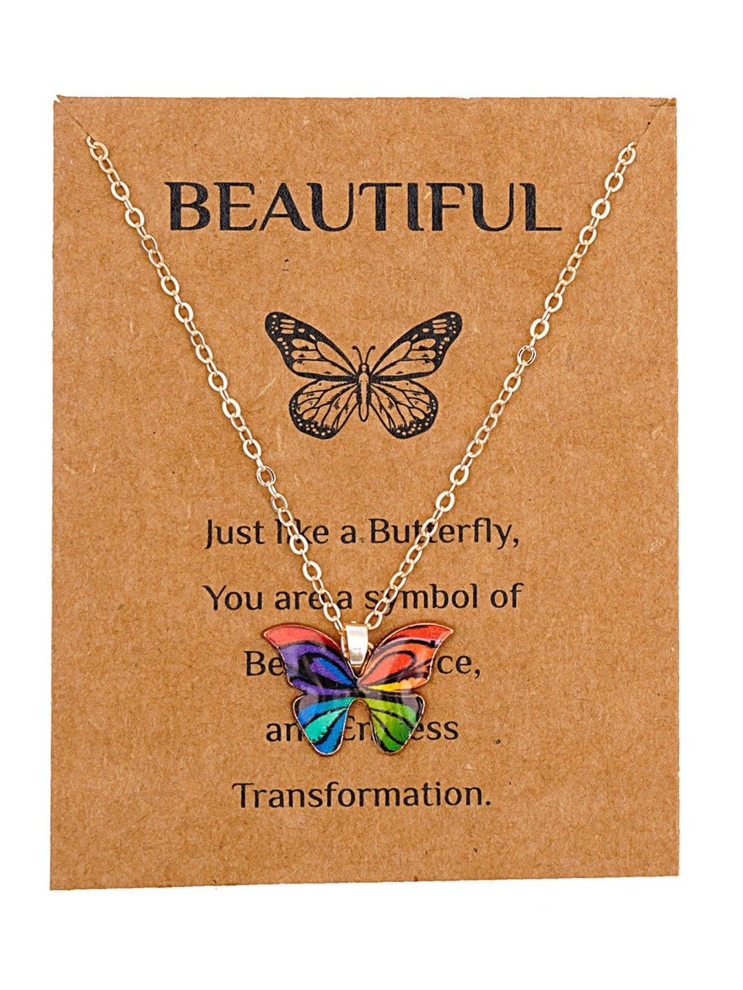 ARISTAL Jewellery Gold-Plated Butterfly Enamelled Pendant