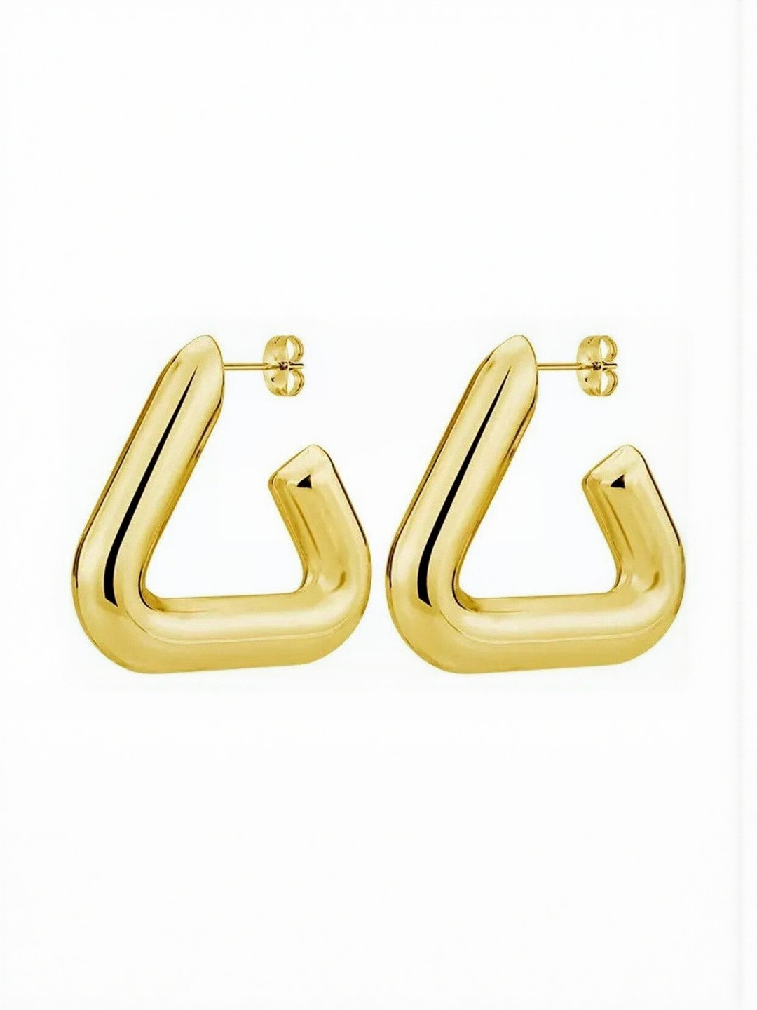 Just Devotional Women Geometric Half Hoop Earrings