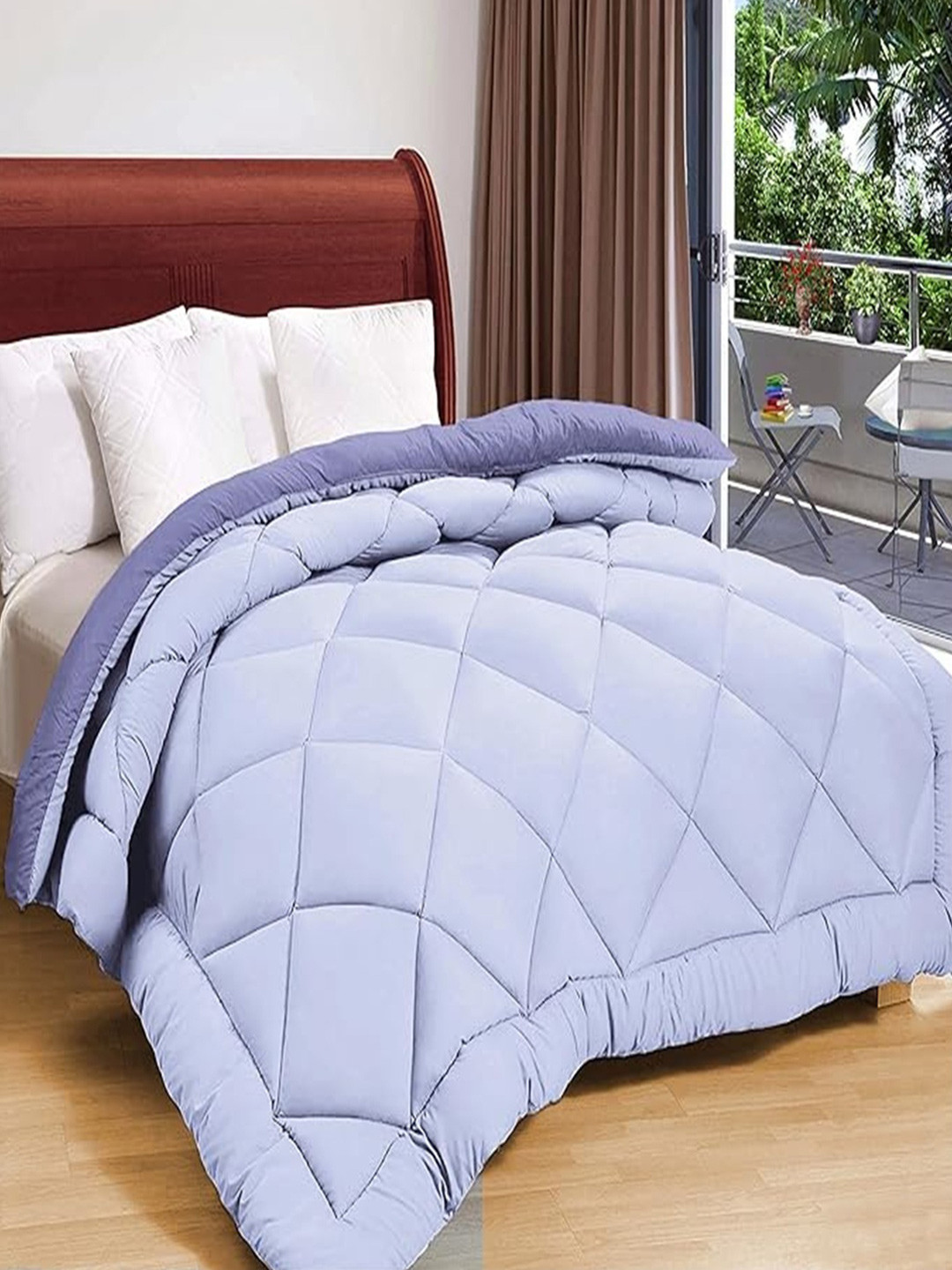 Status All Season Microfiber 210 GSM Reversible Solid Double Bed Comforter