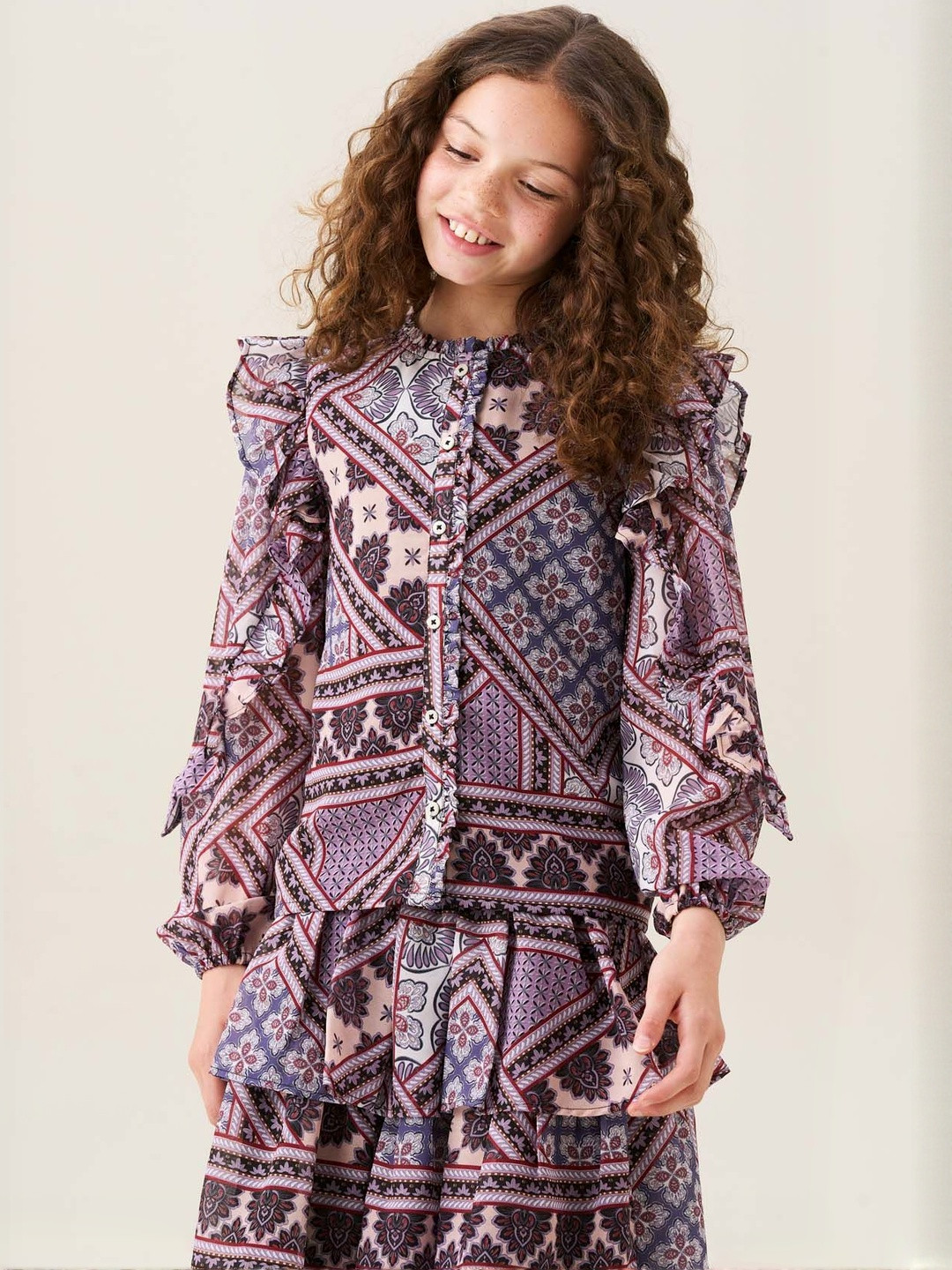Angel & Rocket ADRIENNE Girls Ethnic Motifs Printed Full Sleeves Regular Tops