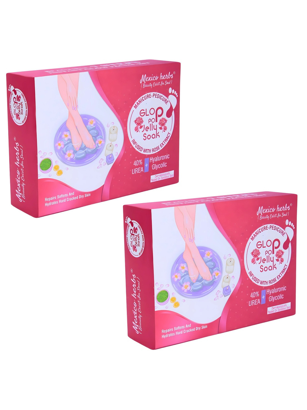Mexico herbs Set Of 2 Glop Pop Jelly Soak Manicure & Pedicure Kit - 60 g Each