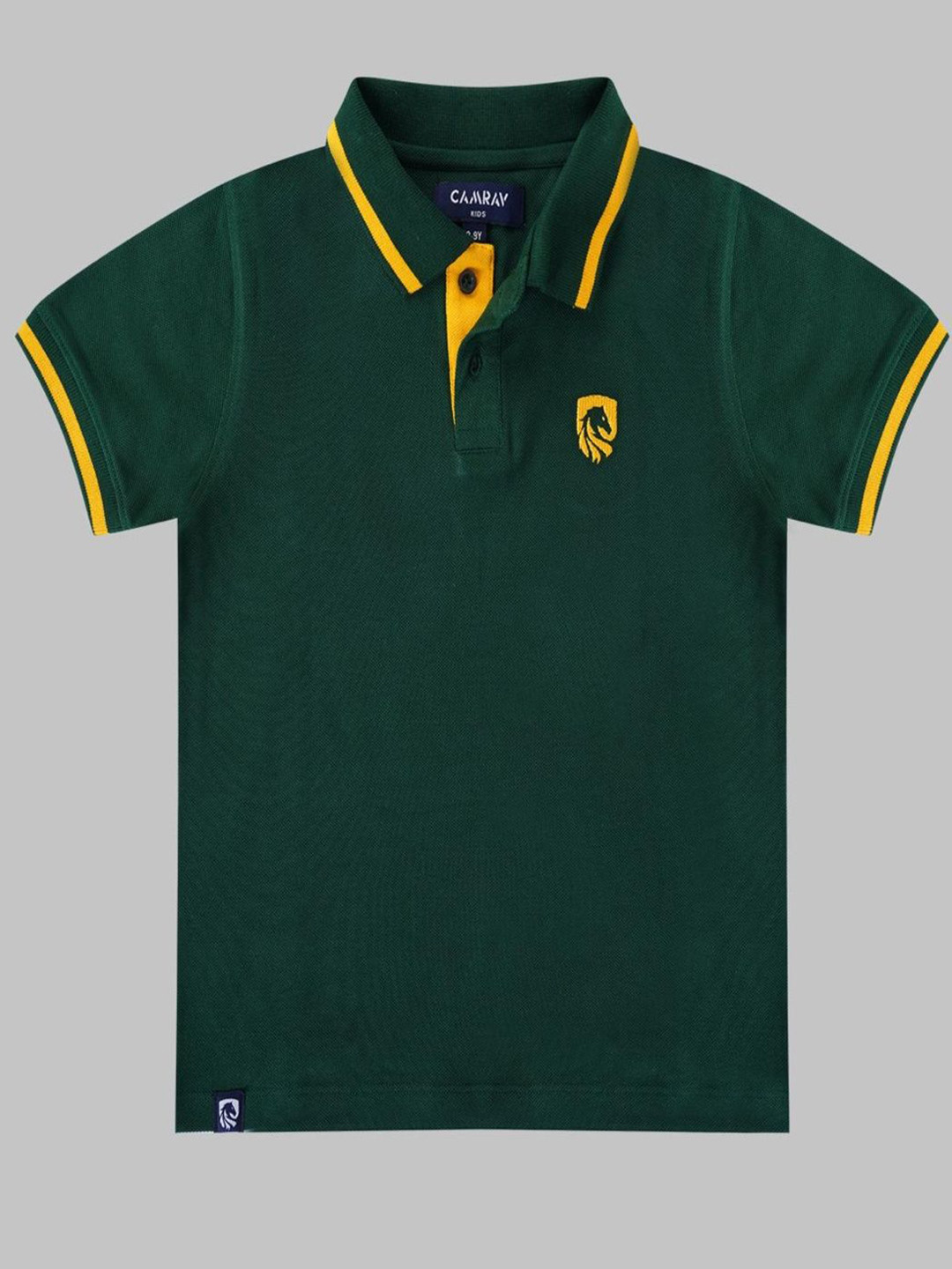 CAMRAV Boys Solid Polo Collar Cotton T-shirt
