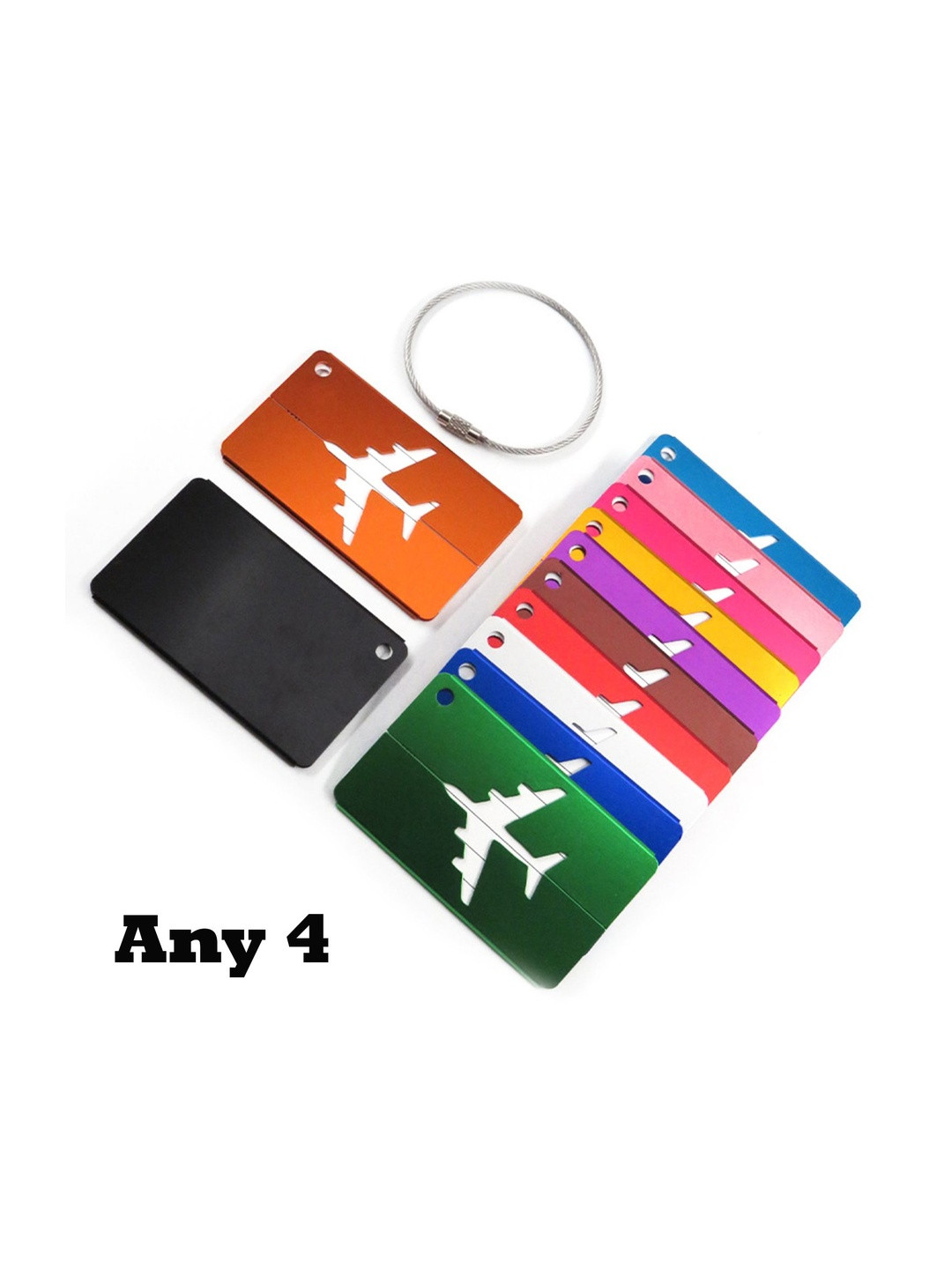DEALSEVEN FASHION Set of 4 Textured Luggage Tag
