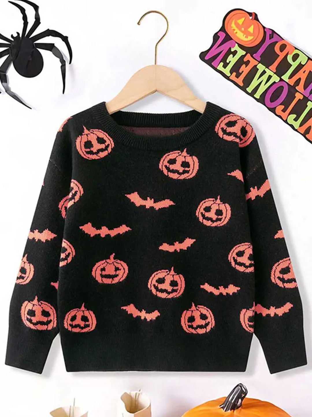 YK Girls Self-Design Halloween Long Sleeves Pullover