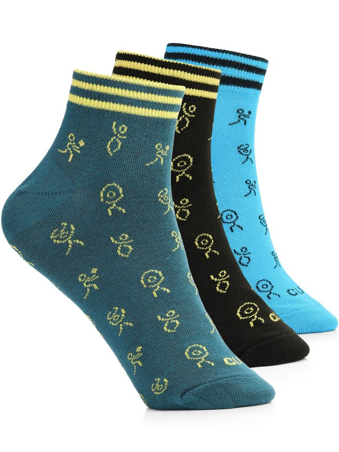 CULT Men Ankle Length Cotton Socks Pack Of 3
