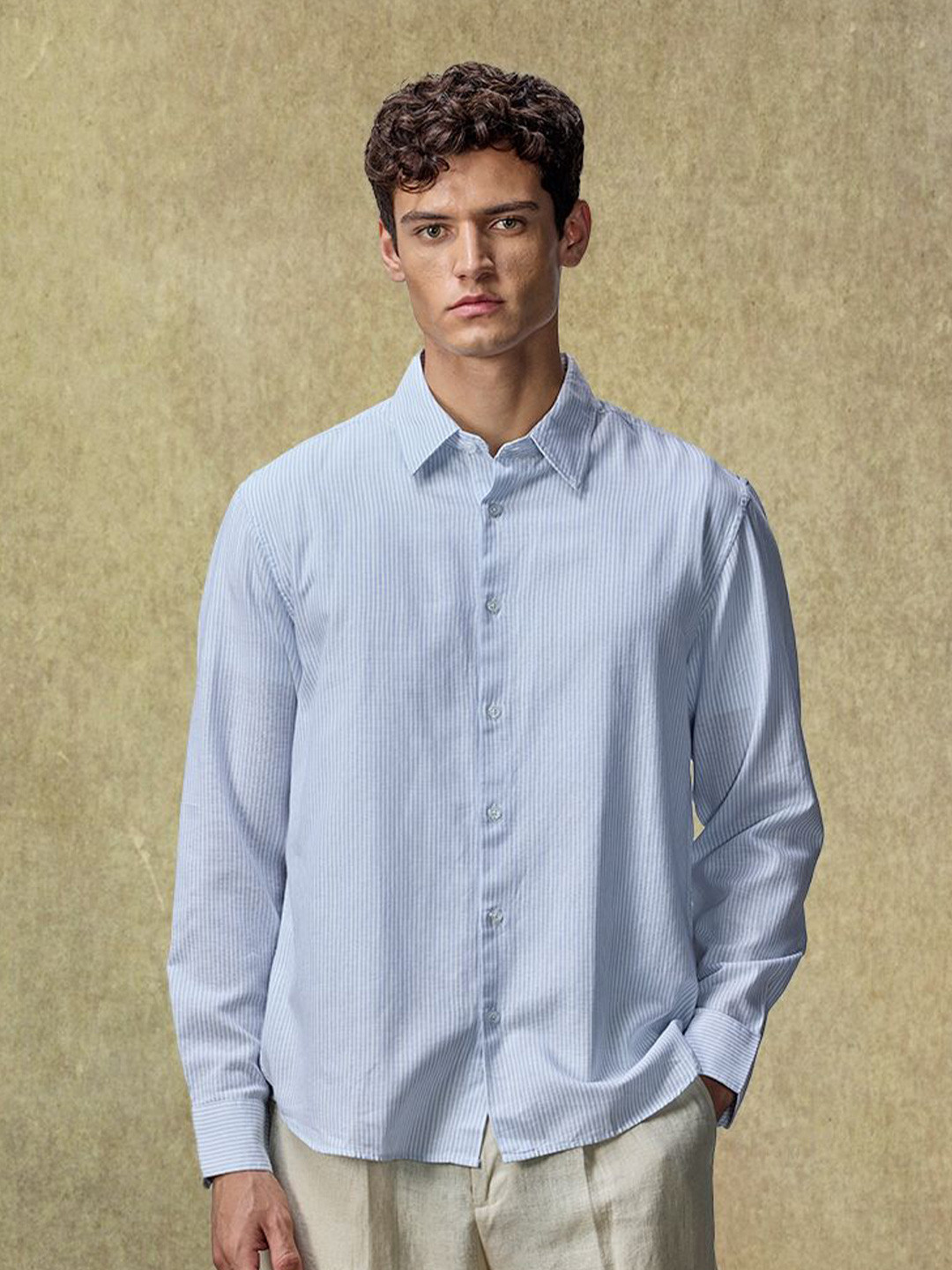 Snitch Men Multi Stripes Striped Formal Shirt