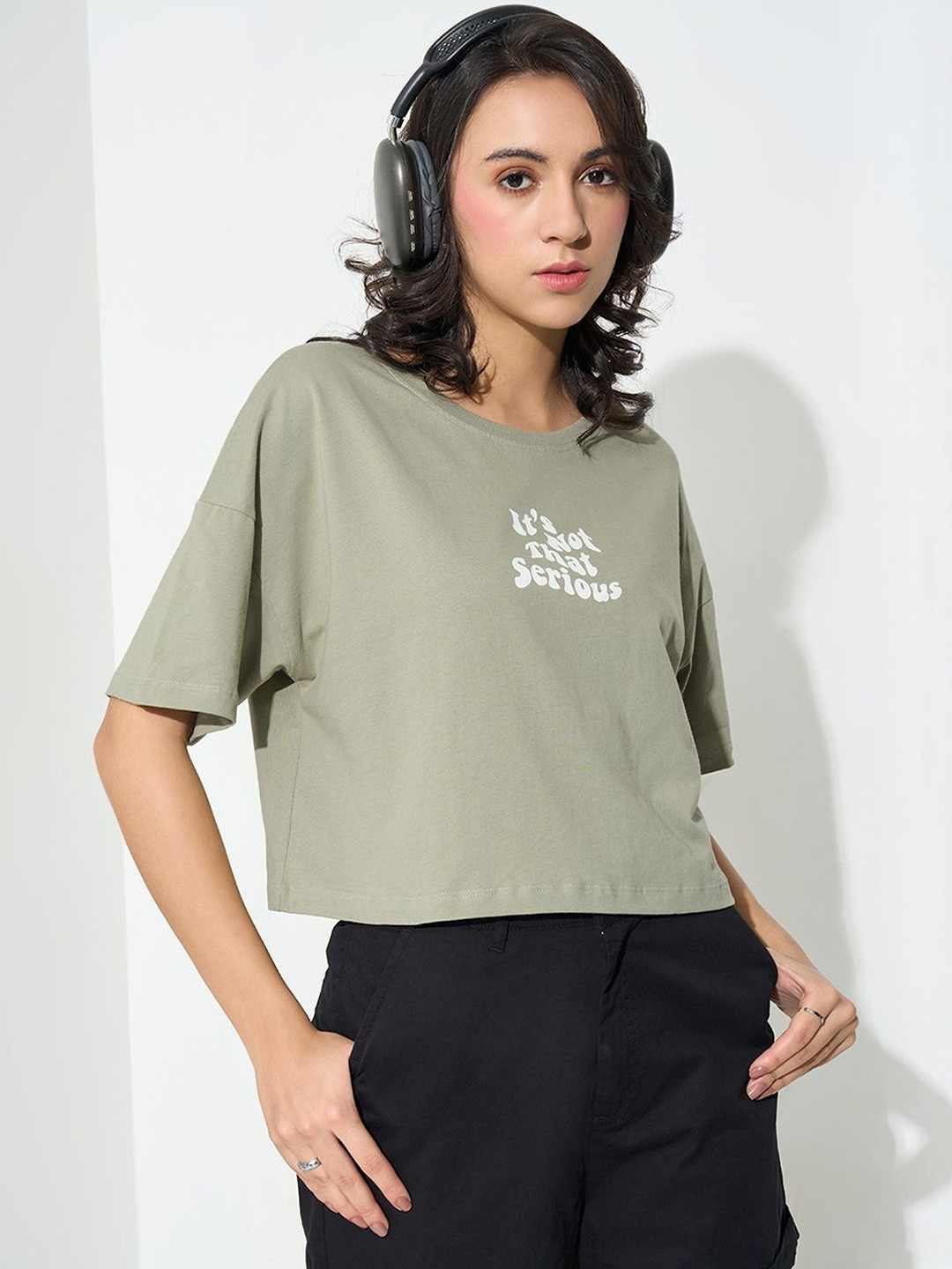 Honey by Pantaloons Print Cotton Crop Top