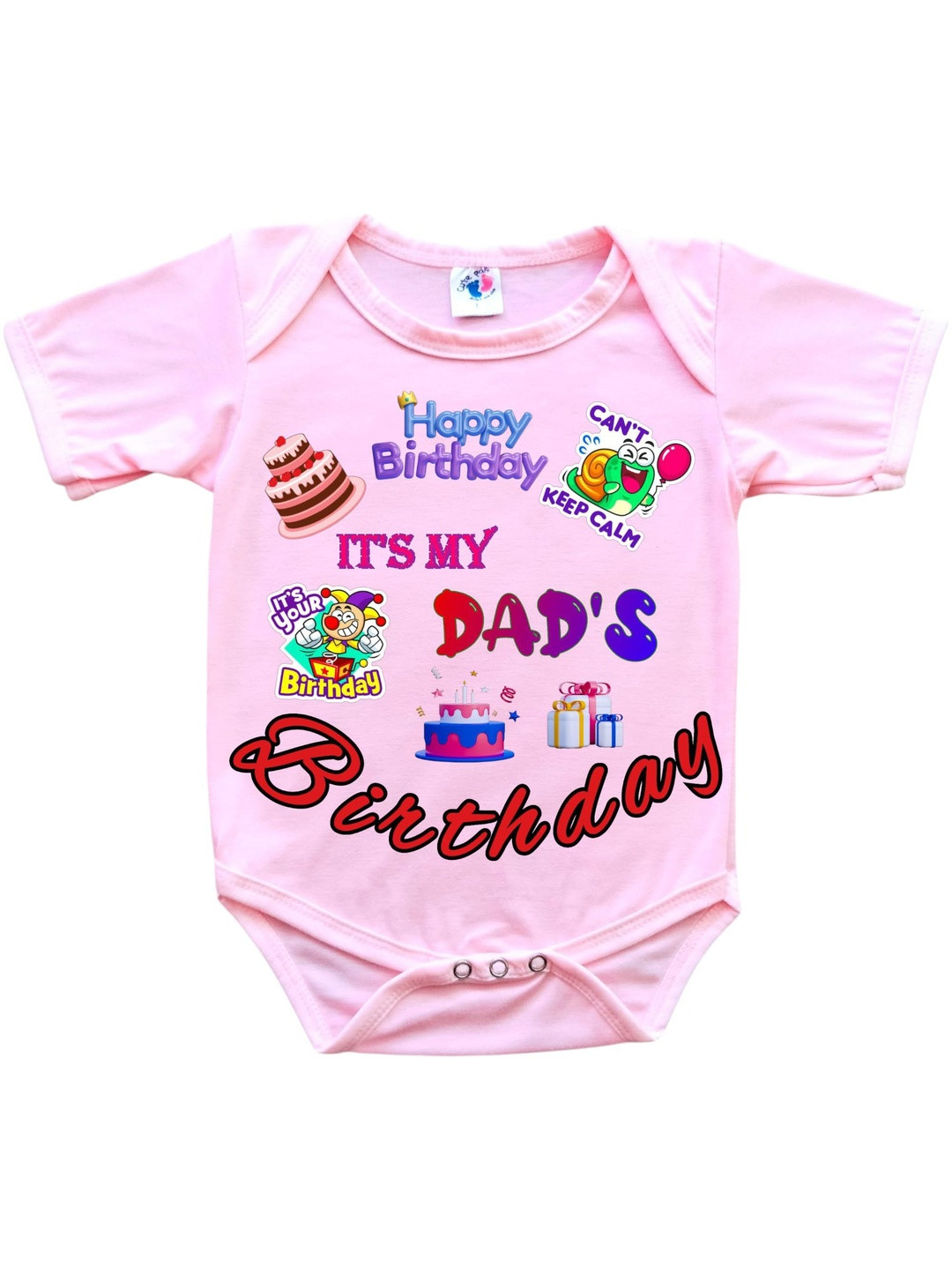 Cute Pals Infants Kids Happy Birthday Daddy Printed Cotton Bodysuit