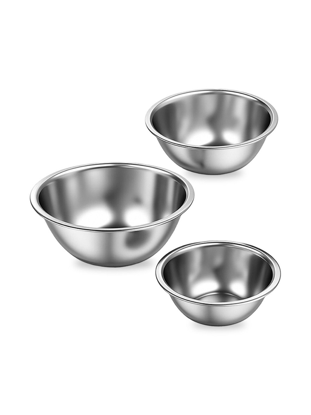 Wonderchef Silver-Toned 3 Pieces Stainless Steel Easy to Clean Dip Bowls