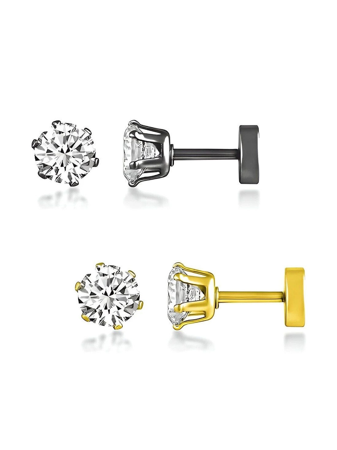 Just Devotional Gold-Plated Artificial Stones Studded Circular Shaped Studs
