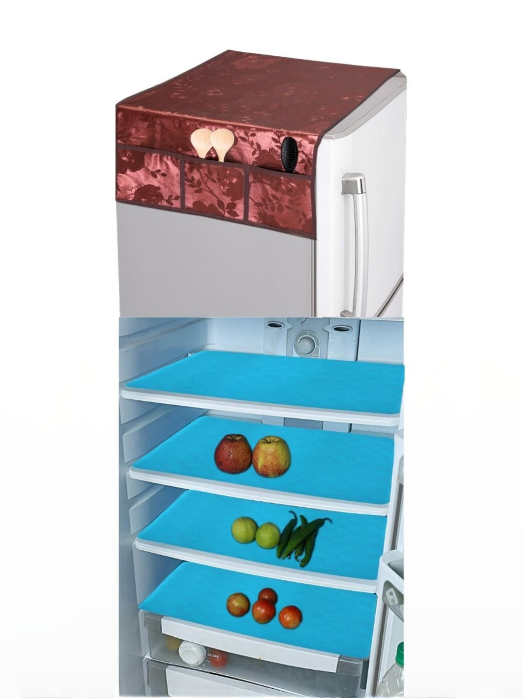 CROSMO 5Pcs Printed Protective Barriers Refrigerator Cover Combo