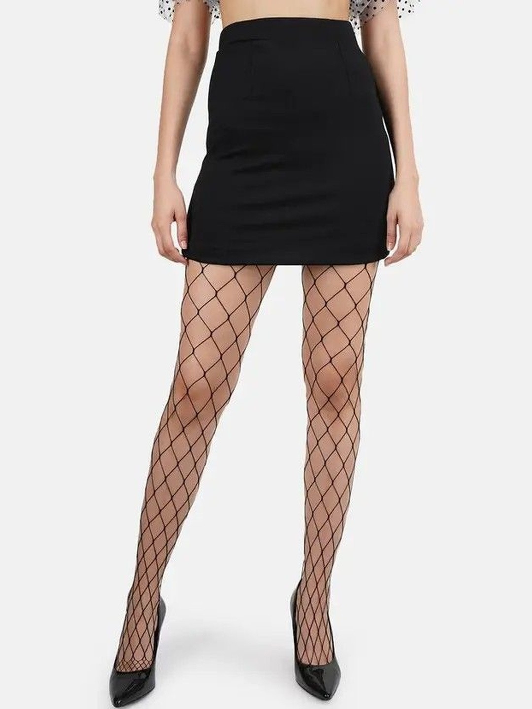 OGIMI- Ohh Give me Self Design Large Fishnet Sheered Stockings