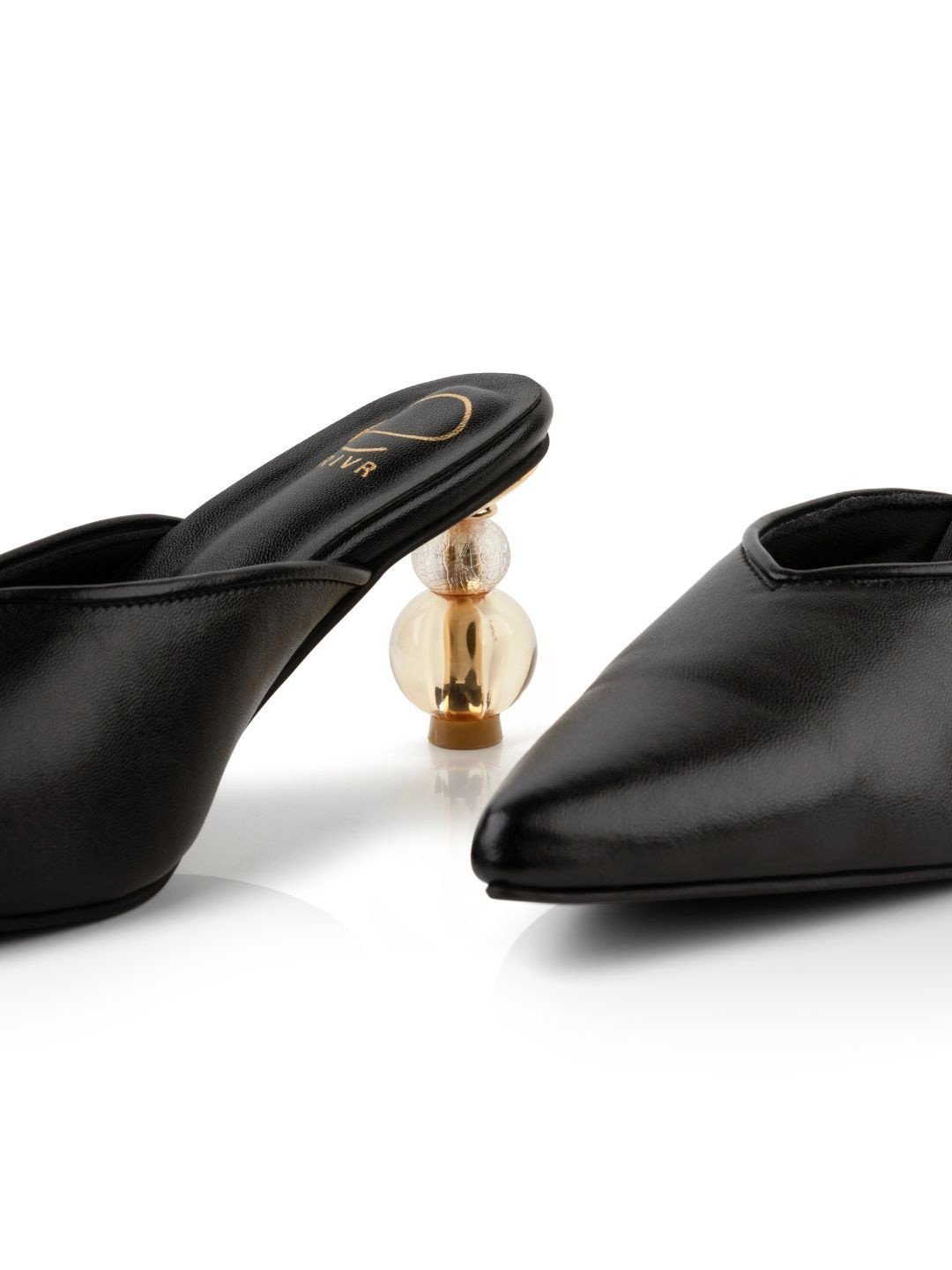 RIVR Pointed-Toe Open Back Party Mules