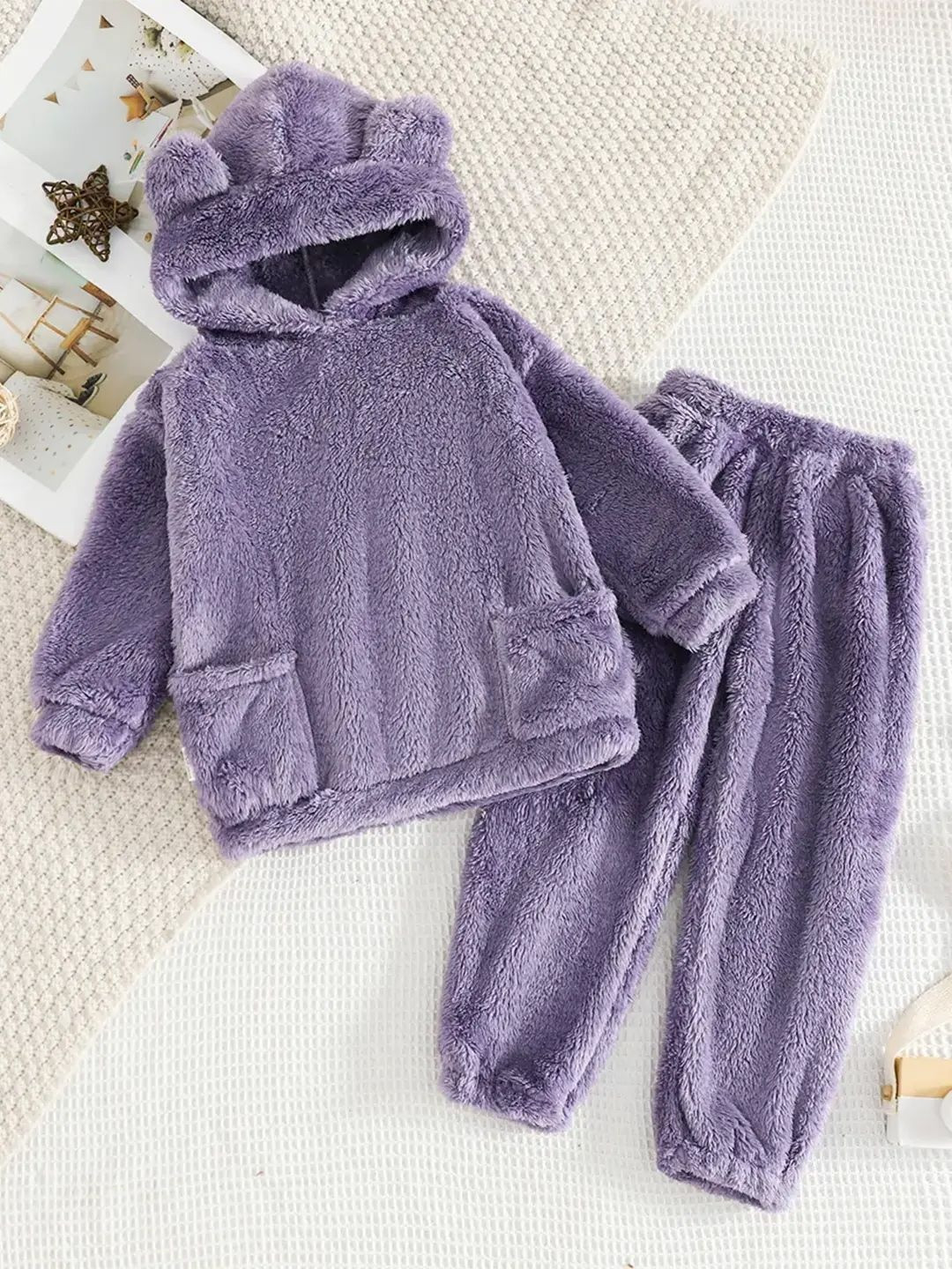 INCLUD Girls Self Design Long Sleeves  Zipper Jacket With Jogger