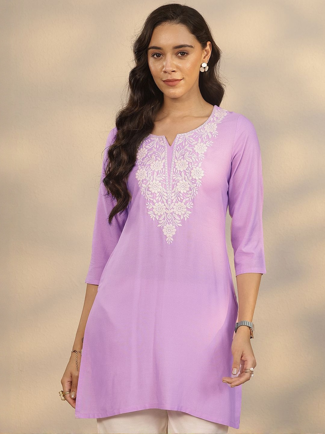 Libas Floral Yoke Design Embroidered Thread Work Thread Work Kurti