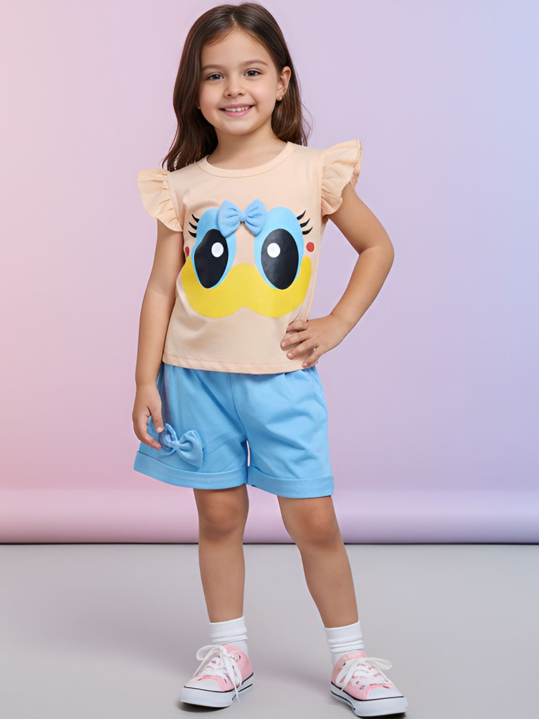 4YOU DRESSES Kids Printed Short Sleeves Top With Shorts