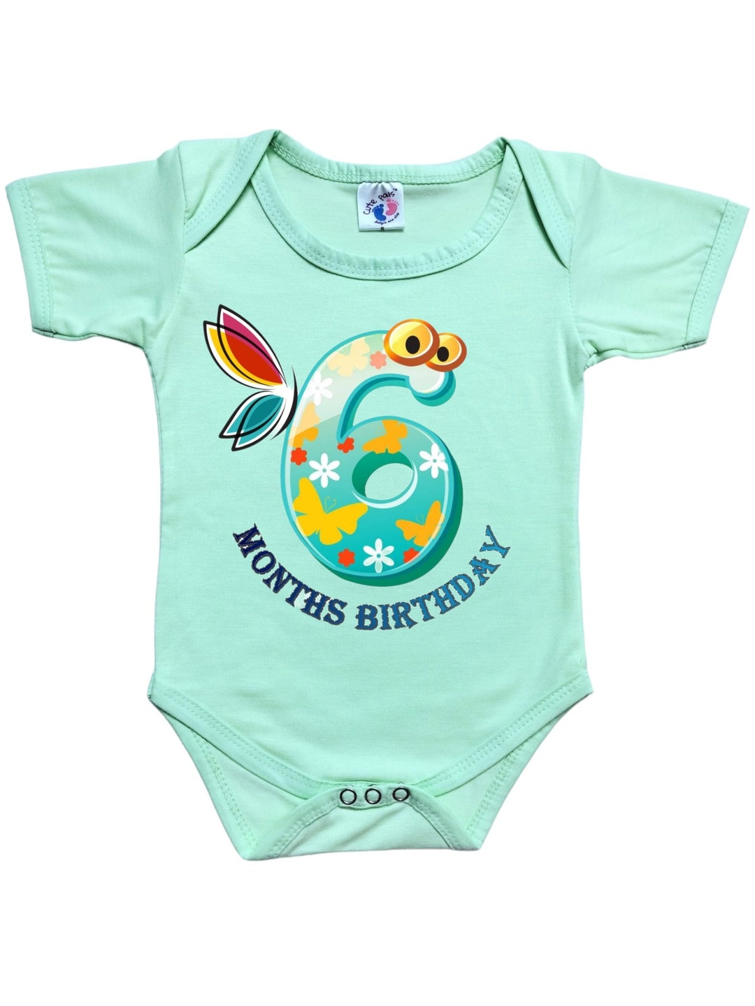 Cute Pals Infants Monthly Milestone 6 Months Birthday Printed Cotton Bodysuit
