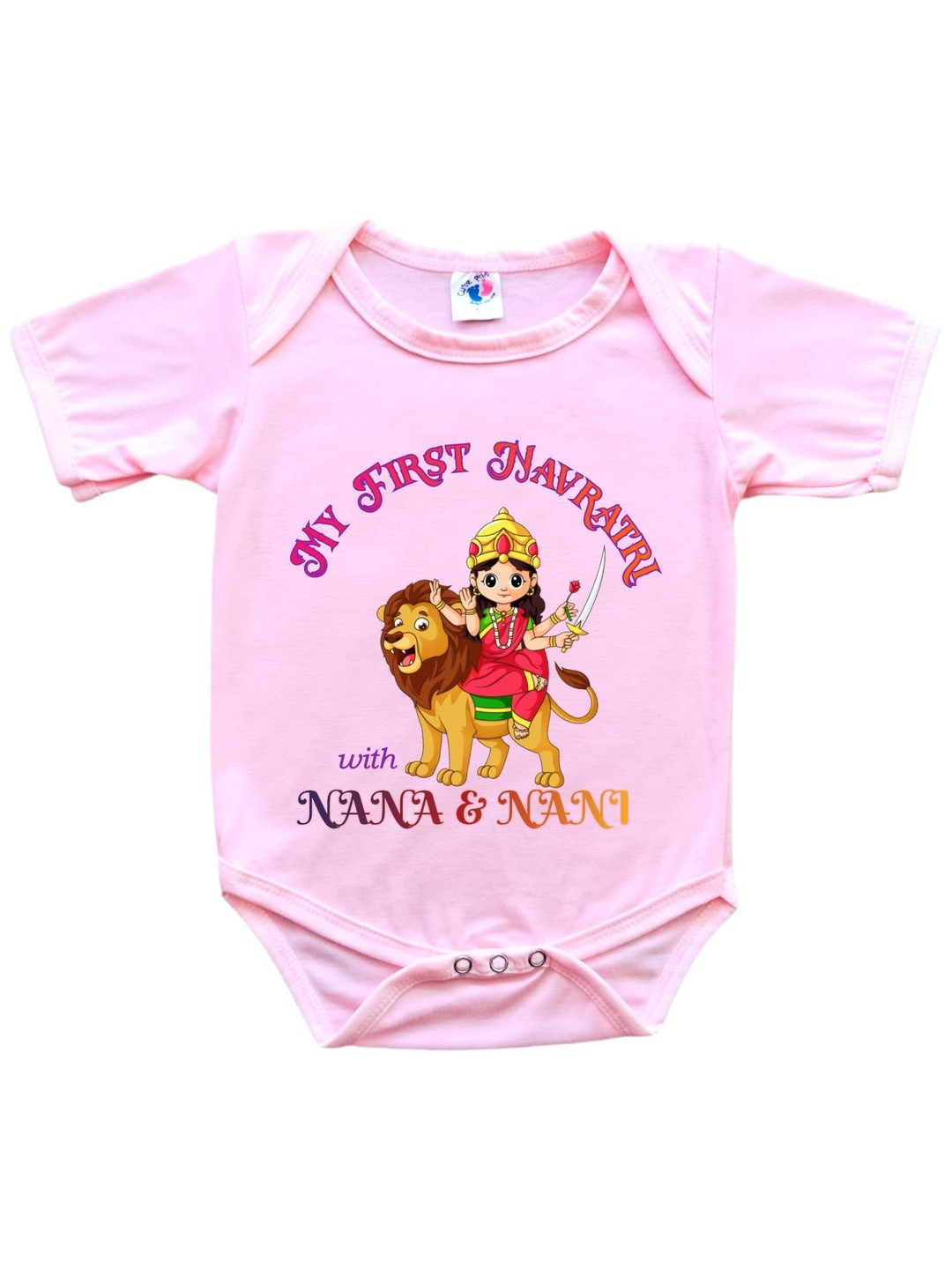 Cute Pals Infants Kids My First Navratri Durga Puja With Nana & Nani Printed Bodysuit